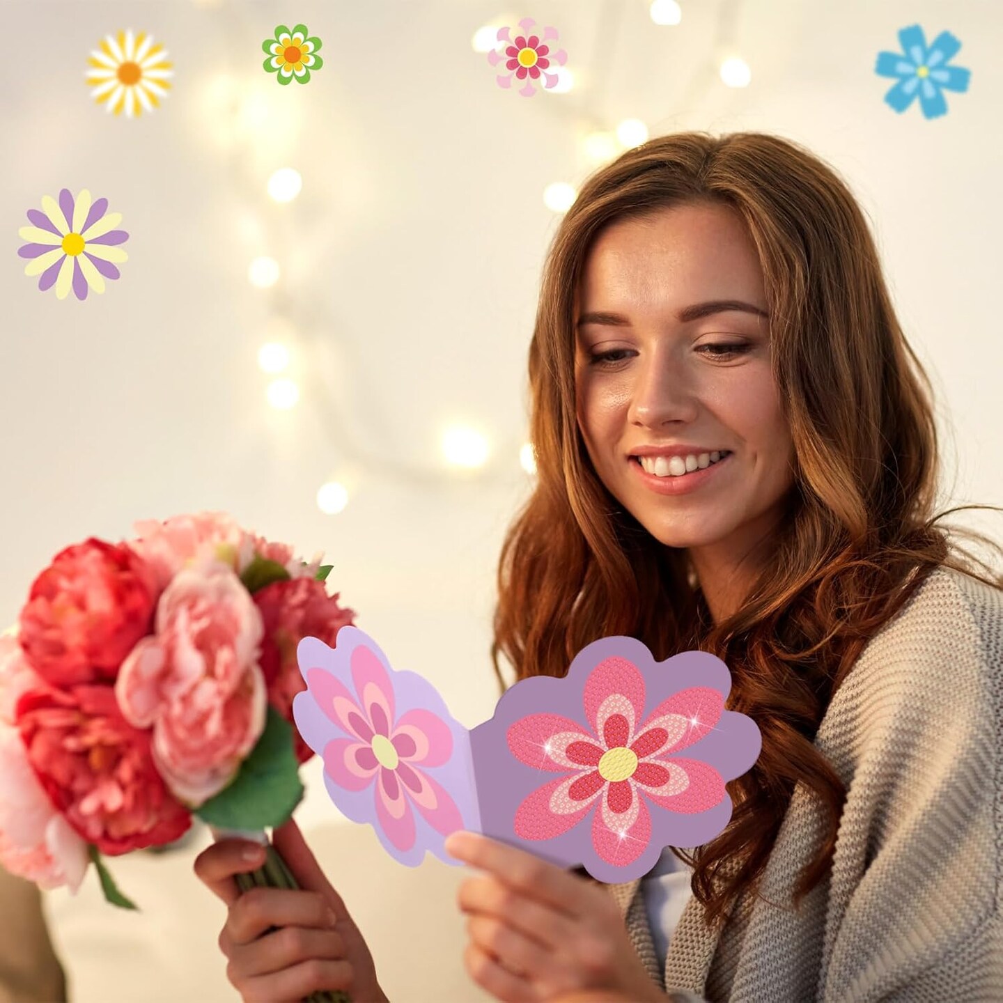 30 Pcs Mother's Day Flower Diamond Painting Greeting Card Kit