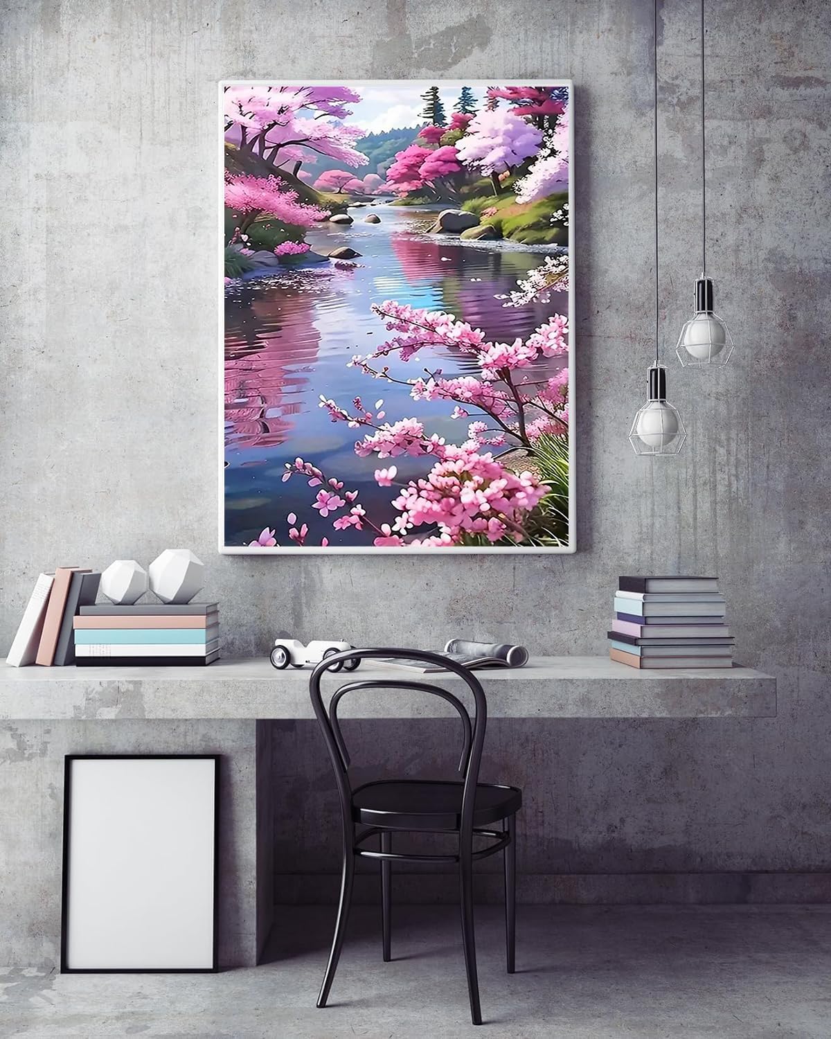 5D Diamond Painting Kits for Adults Beginners,Flower Lake Diamond Art Kit,DIY Full Round Drill Diamond Dot Gem Art Kits for Adults,Home Wall Decor 11.8x15.7 Inch