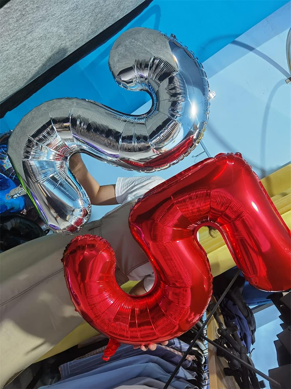 32 Inch Red Number 3 Balloons Foil Ballon Digital Birthday Party Decoration Supplies (Red Number 3 Balloon)