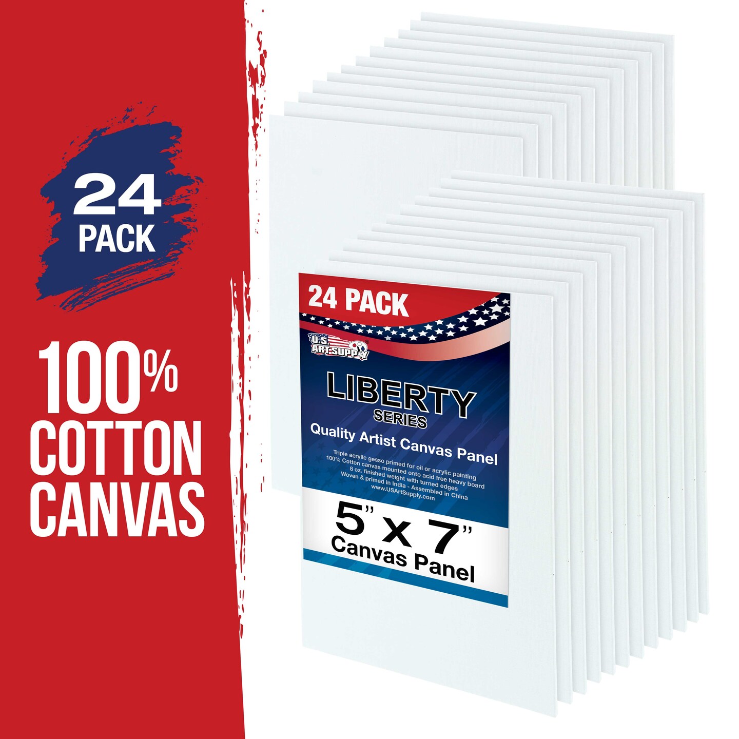 5&#x22; x 7&#x22; Professional Artist Quality Acid Free Canvas Panel Boards for Painting 24-Pack