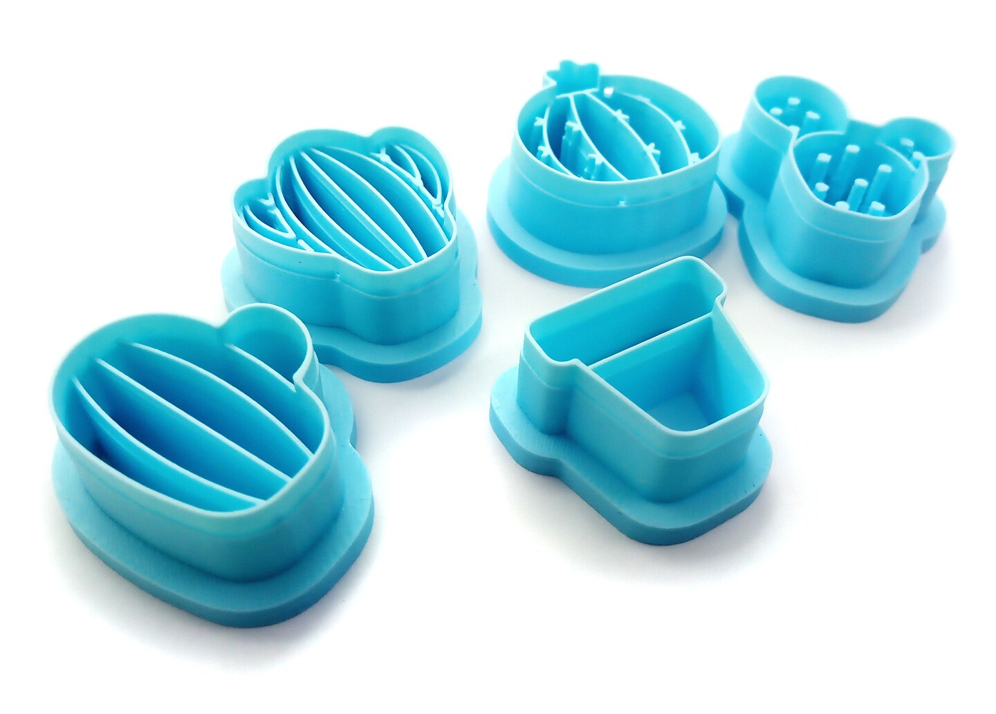 Cacti Clay Cutter Bundle, 4 Cactus Shapes &#x26; Pot, Adorabilities