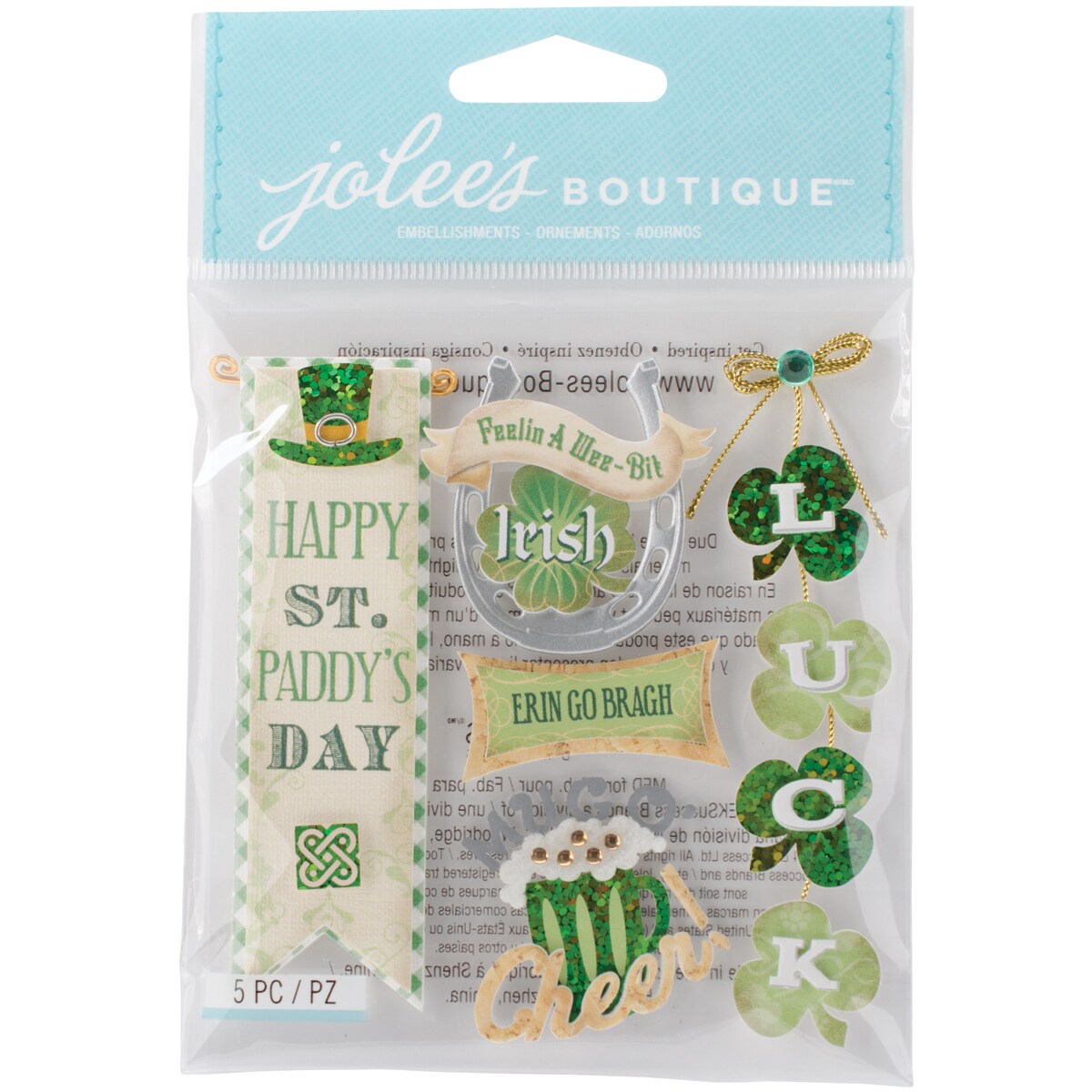 Jolee's Boutique 3D Irish Words Stickers - Dimensional Scrapbooking Embellishments