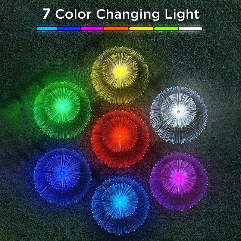 Solar Garden Lights 4 pack Solar Outdoor Lights Waterproof 7 Color Changing Jellyfish Flower Lights Yard Garden Decor