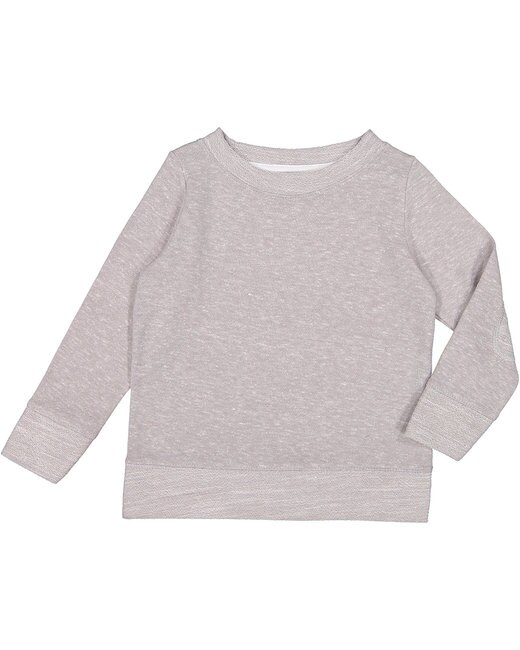 Rabbit Skins&#xAE; Toddler Harborside Melange French Terry Crewneck with Elbow Patches