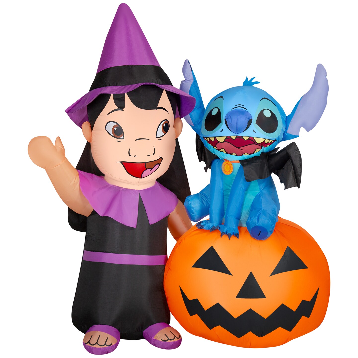 6' Gemmy Airblown Inflatable Halloween Disney Lilo & Stitch Pumpkin Scene Yard Decoration 552830