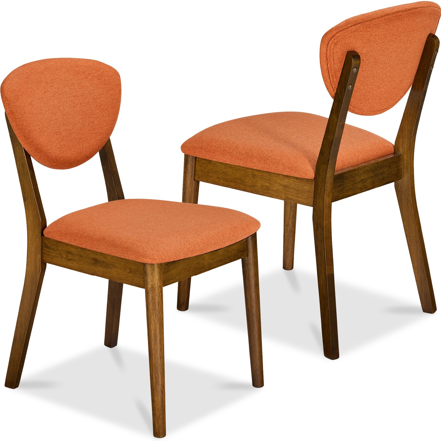 Best Choice Products 2-Piece Mid-Century Modern Wood & Upholstered Dining Chair Set