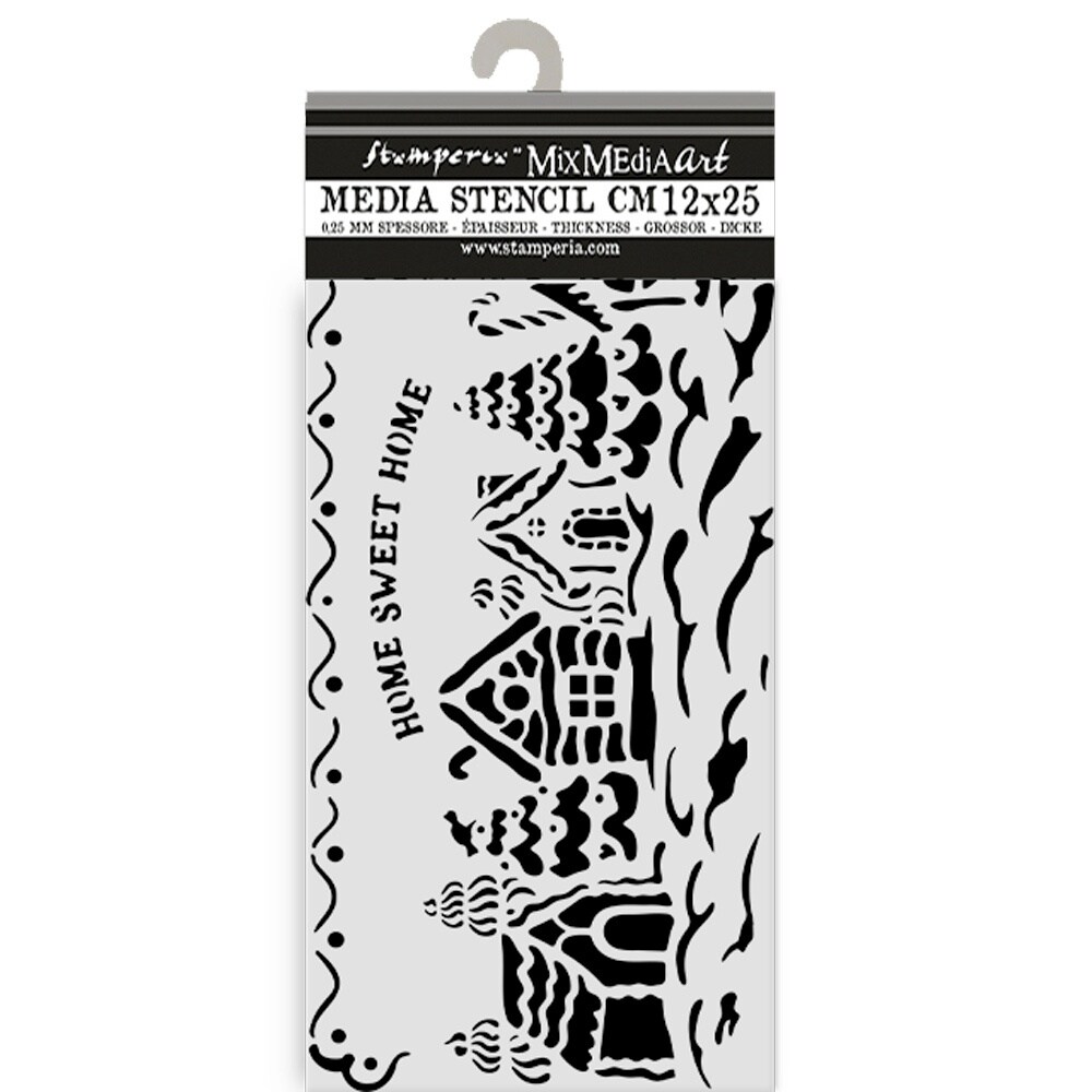 Stamperia Stencil 4.72&#x22;X9.84&#x22;-Candy Christmas Village