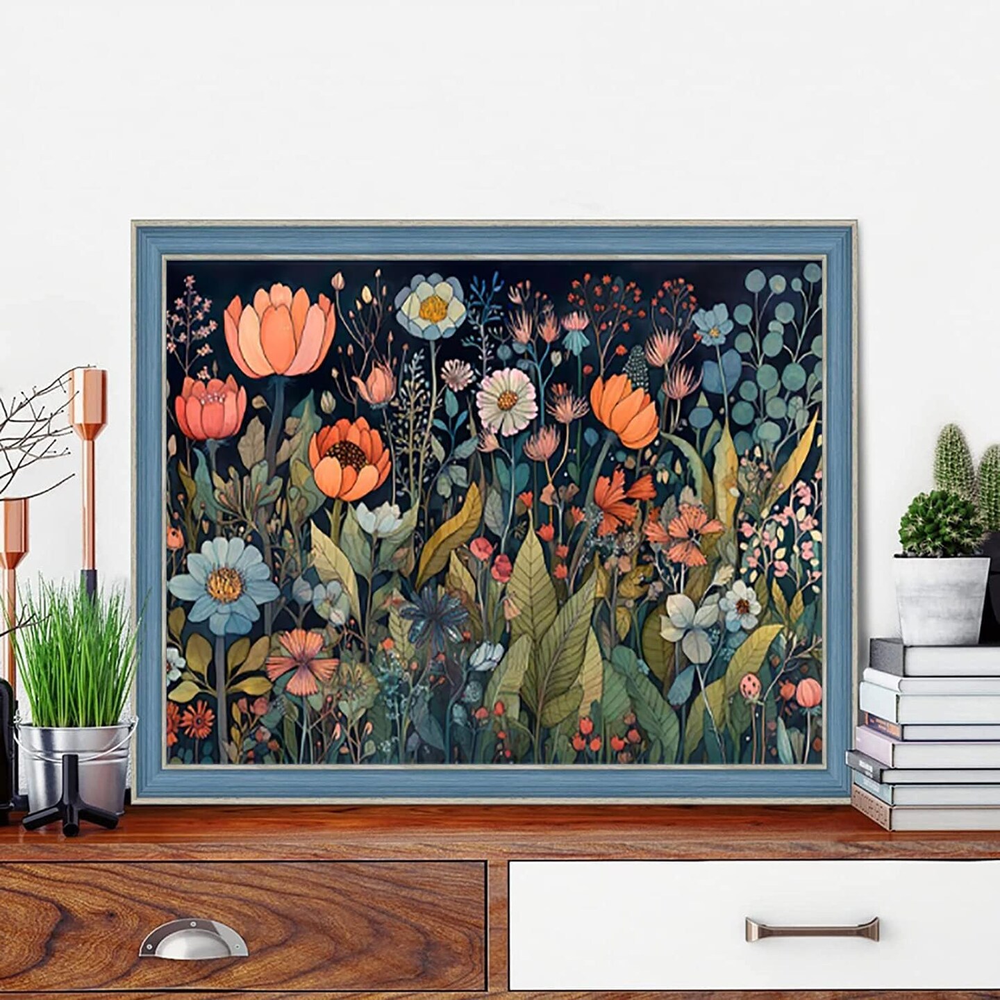 Diamond Painting Kits for Adults, Flower 5D Diamond Art Kits for Beginner DIY Full Drill Diamond Dots Crystal Craft Kits for Home Wall Decor Gifts 11.8x15.7 inch