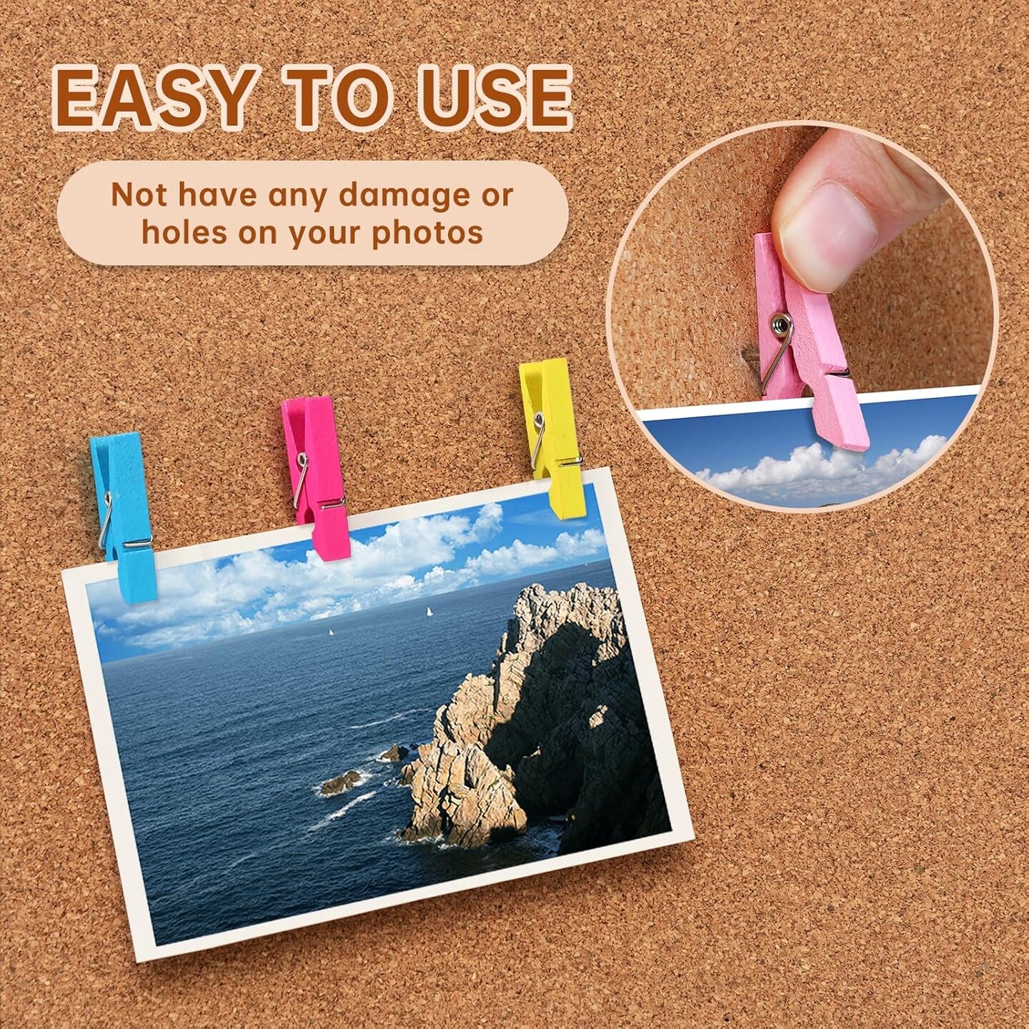 50PCS Colorful Wooden Push Pins – 10 Colors for Bulletin Boards, Cork Boards, and Classroom Decor