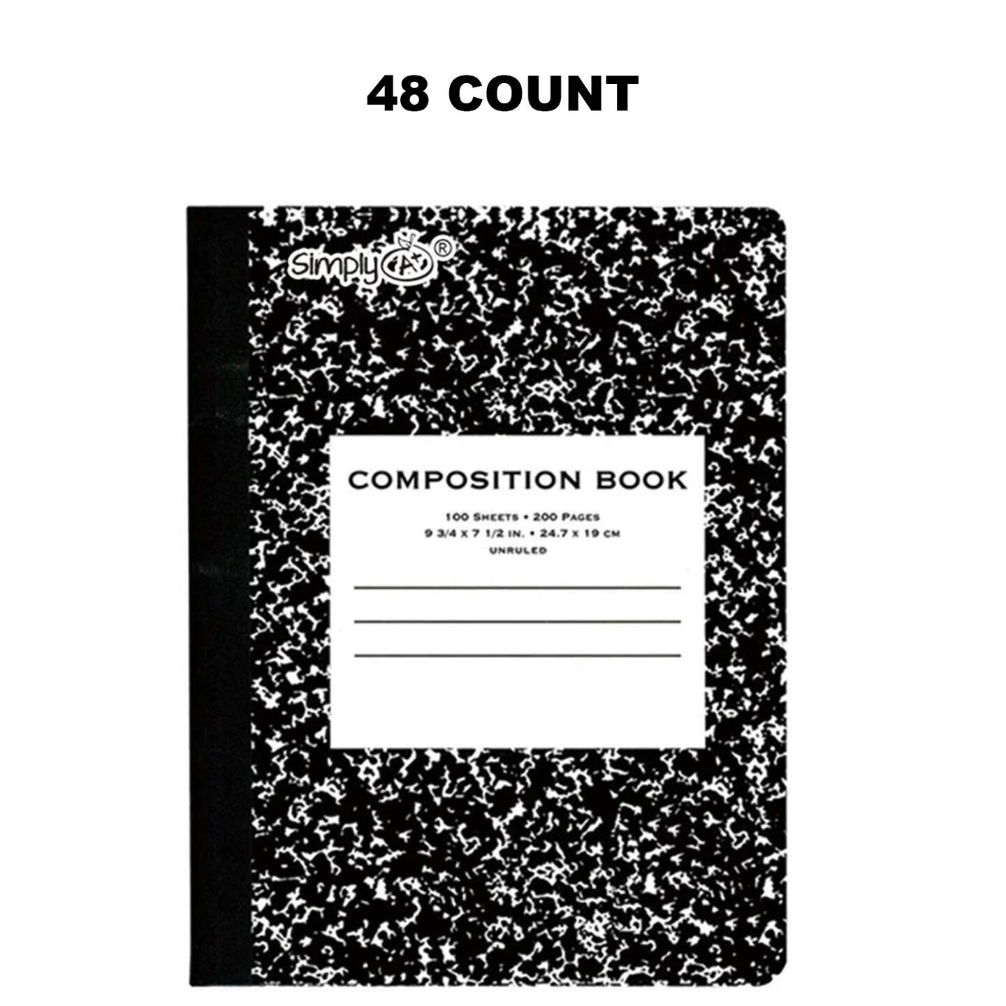 Unruled Black Marble Composition Book