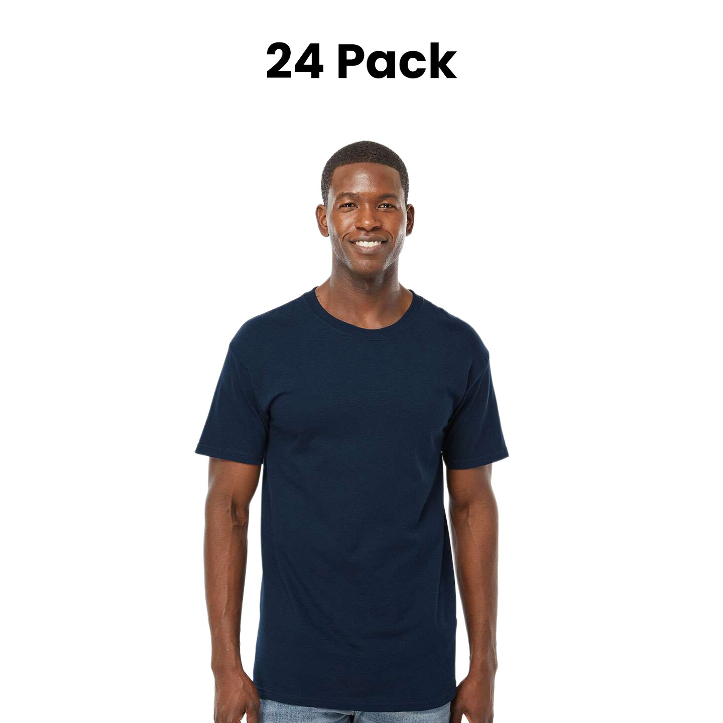 24 Pack : M&O USA Grown Preshrunk Heavyweight Men's Cotton T-Shirt For Daily Use