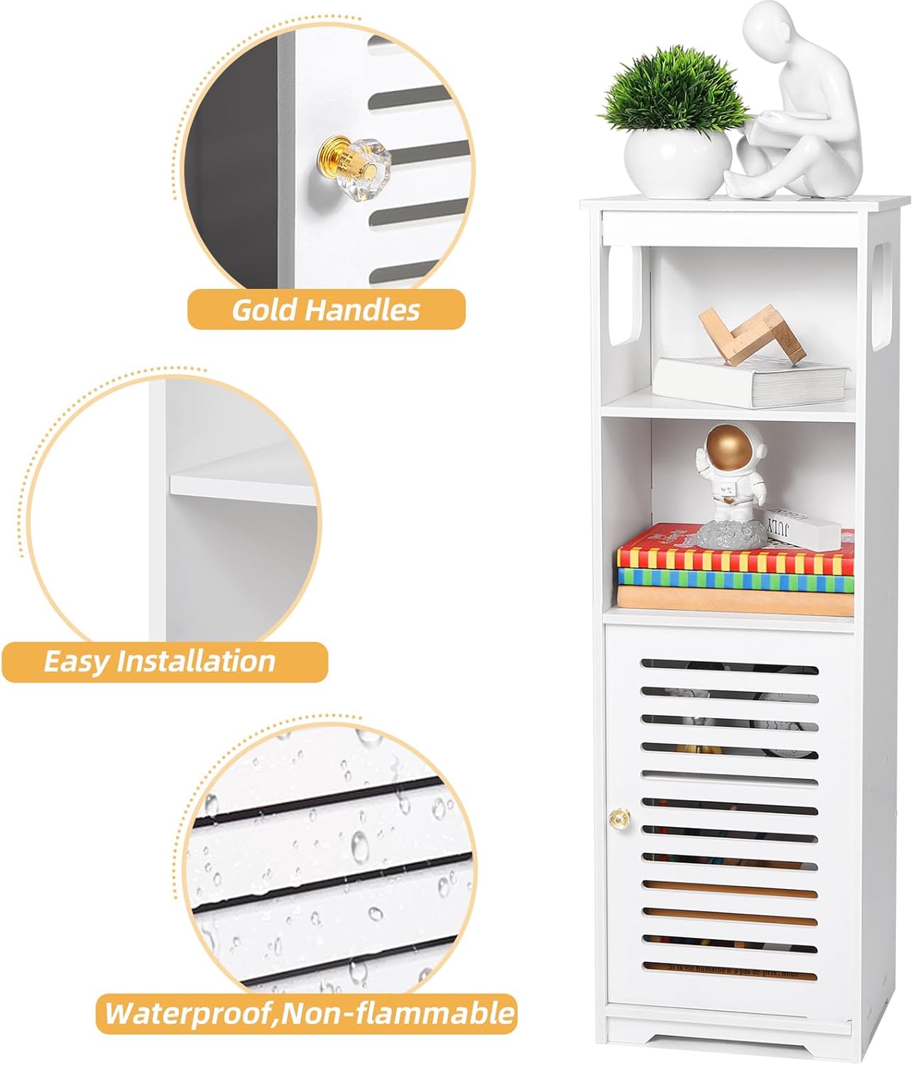 Small Bathroom Standing Storage Cabinet