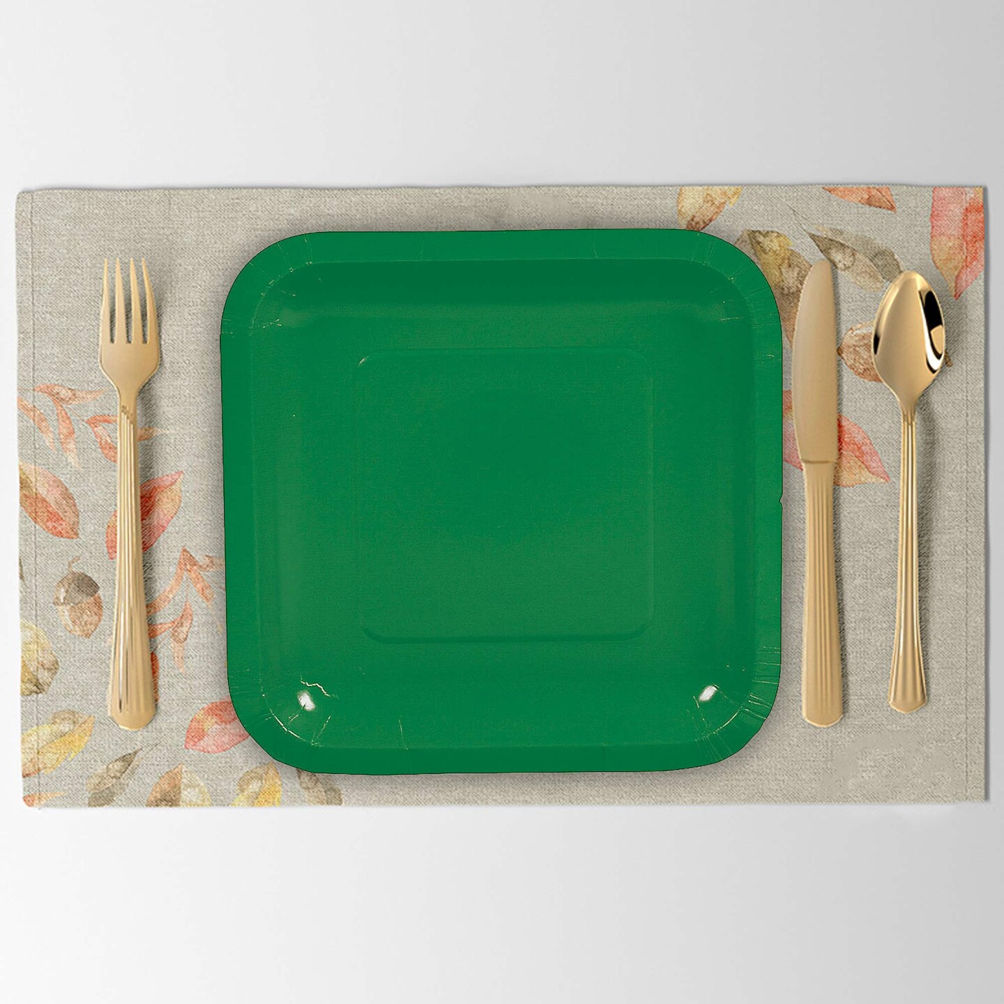 24 Count Green Square Paper Dessert Plates for Party Wedding Baby Shower Birthday Use 7"