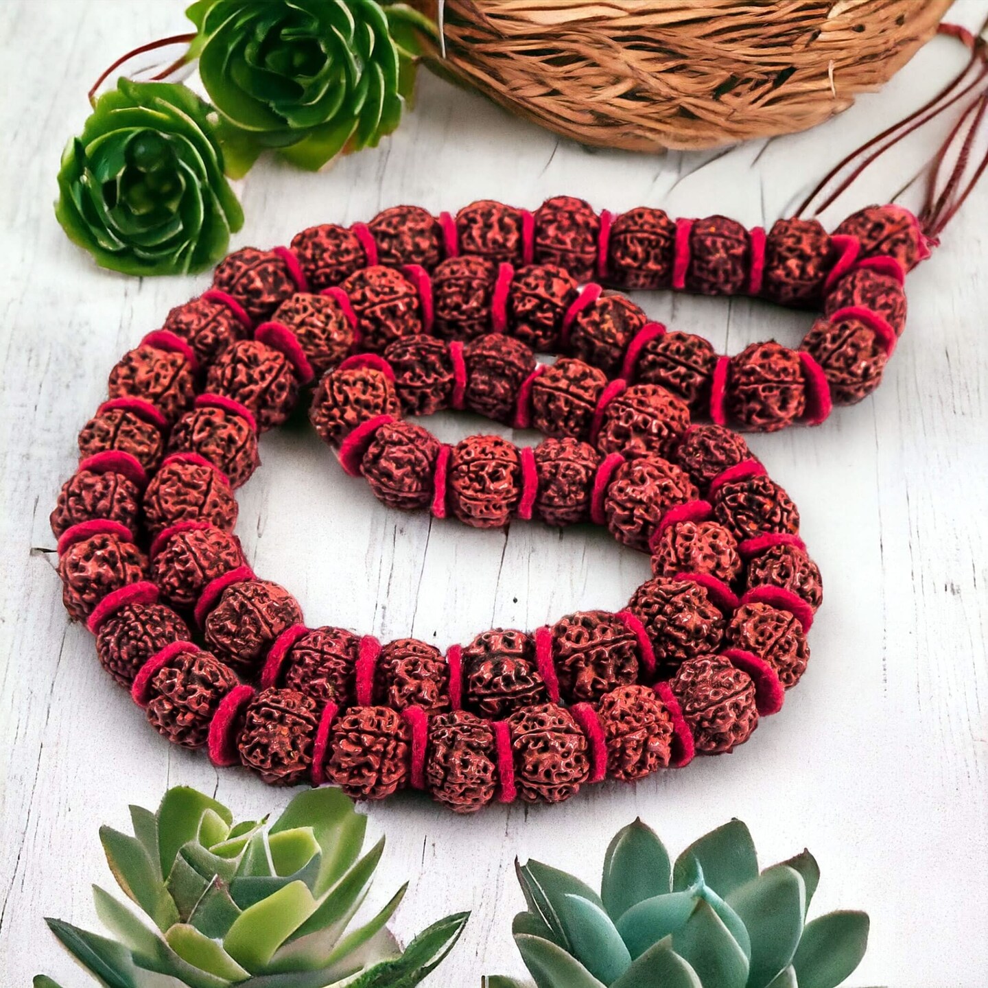 Certified Rudraksha Kantha Mala + Japa Bag Gaumukhi 5 Face (panchmukhi) Himalayan Authentic Genuine Rudraksh Rosary Garland Jaap Religious Tibetan Mala Beads Necklace - Puja Yoga Meditation