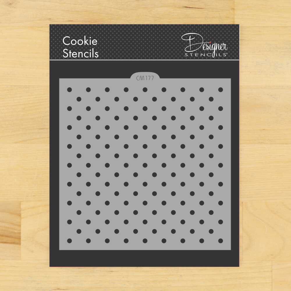 Mini Polka Dot Cookie & Craft Stencil | CM177 by Designer Stencils | Cookie Stencils for Royal Icing, Airbrush, Dusting Powder |