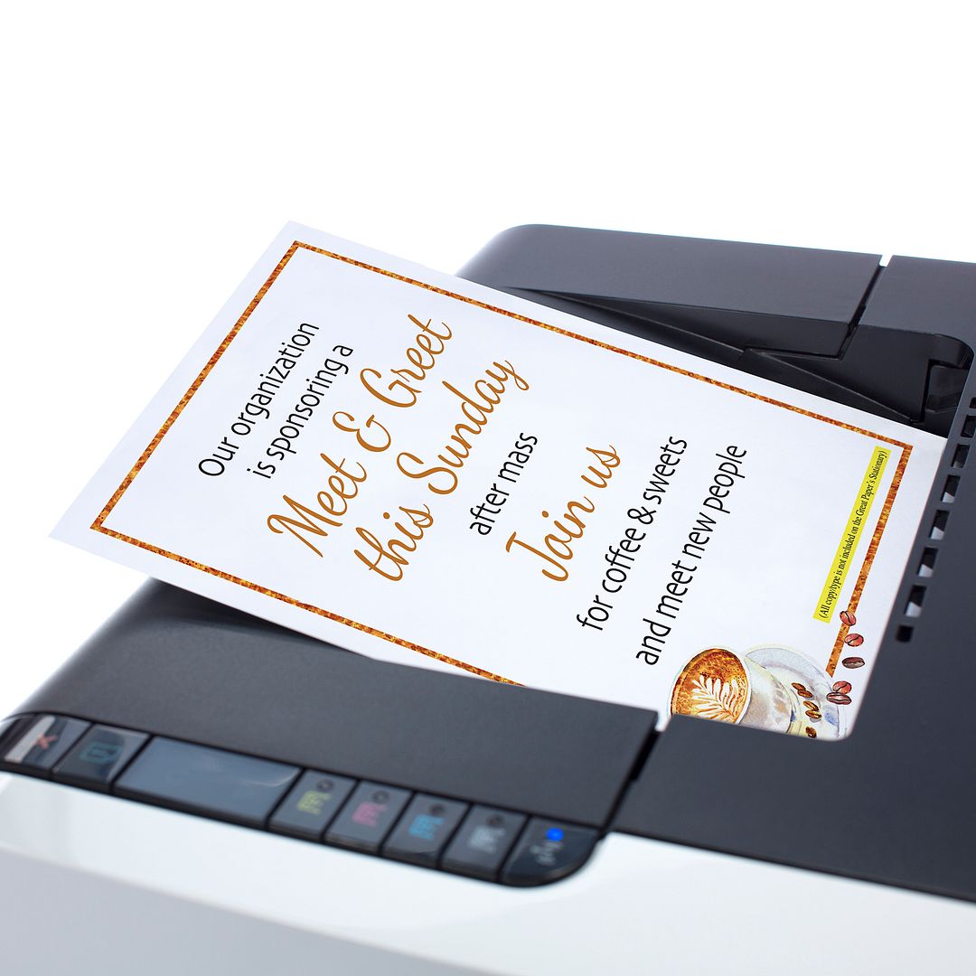 Great Papers! Latte Coffee Beans Letterhead, for Invitations, Announcements and Personal Messages, Printer Friendly 8.5&#x201D;x11&#x201D;, 50 Pack