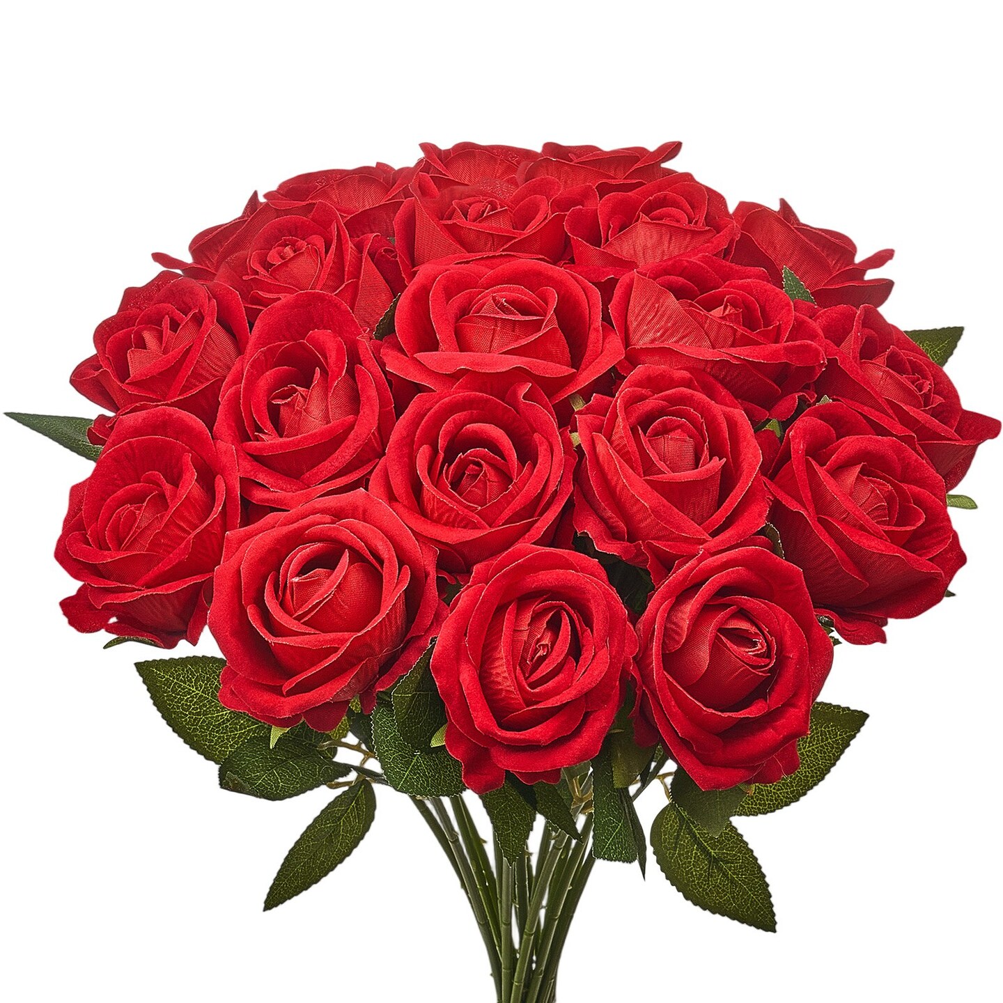 Red Velvet Artificial Roses 60 Stems with Flexible Wire, Realistic 5 ...