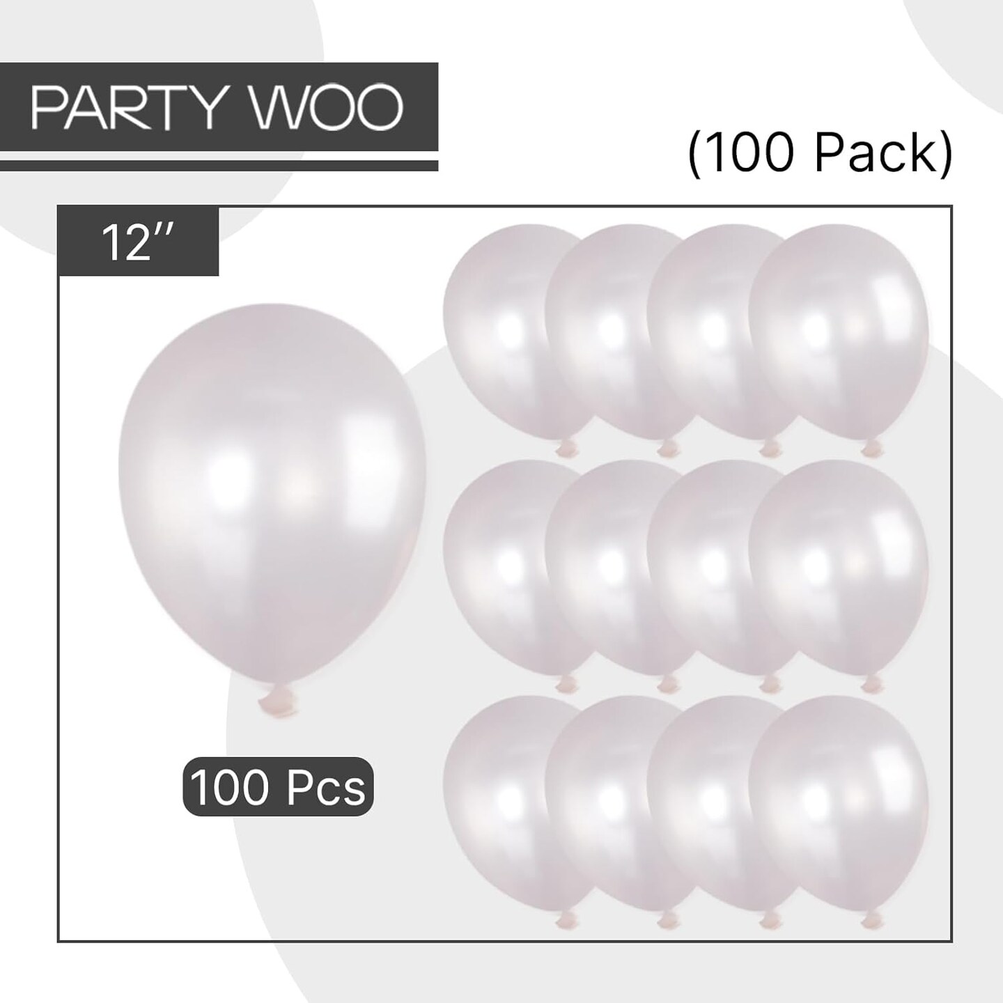 Pearl White Balloons 100 pcs 12 Inch White Latex Balloons for Wedding Bridal Graduation Engagement Baby Shower Gender Reveal Easter Anniversary Birthday Party Decorations White-Z30