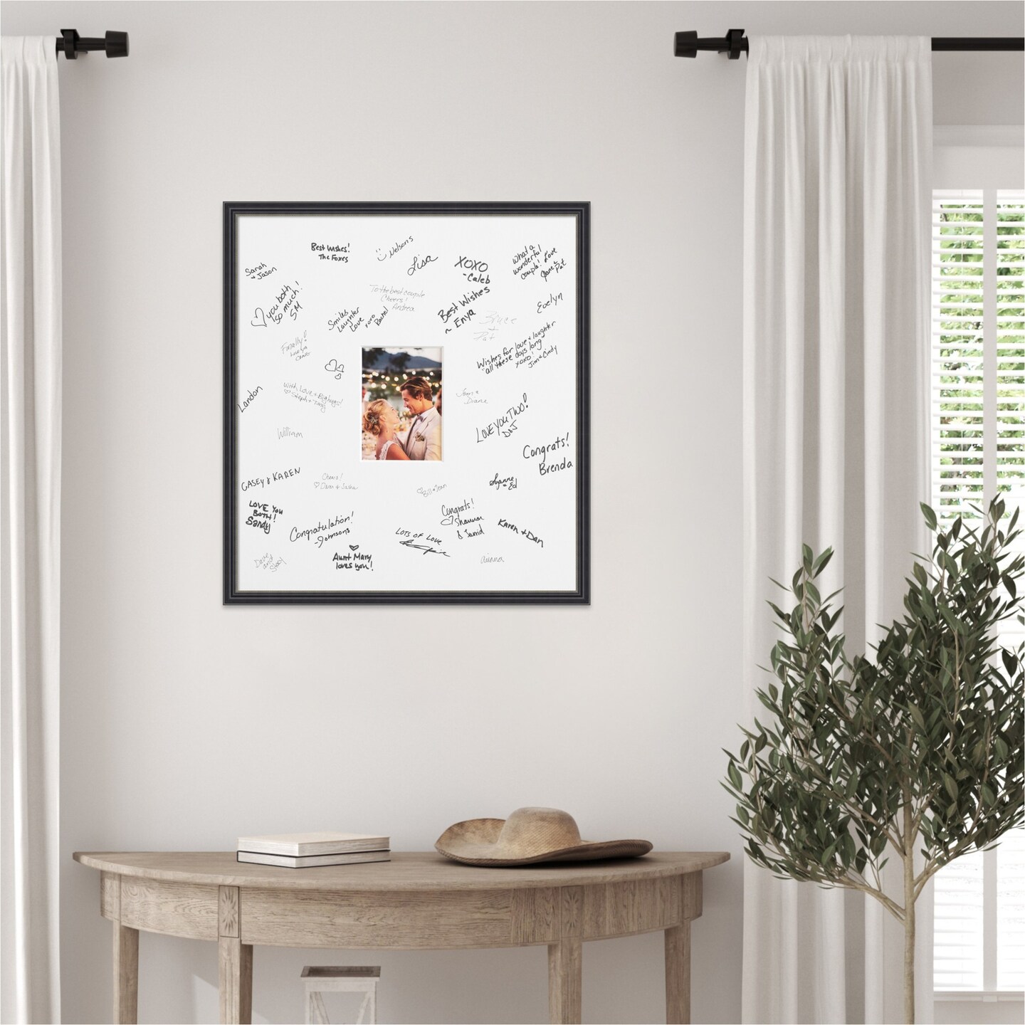 Stylish Signature Mat Picture Frame, Photo Frame Wedding Guest Book Alternative, Autograph Picture Mat for Signature Board, Wedding Celebrations Graduations Support Encouragement or Retirement