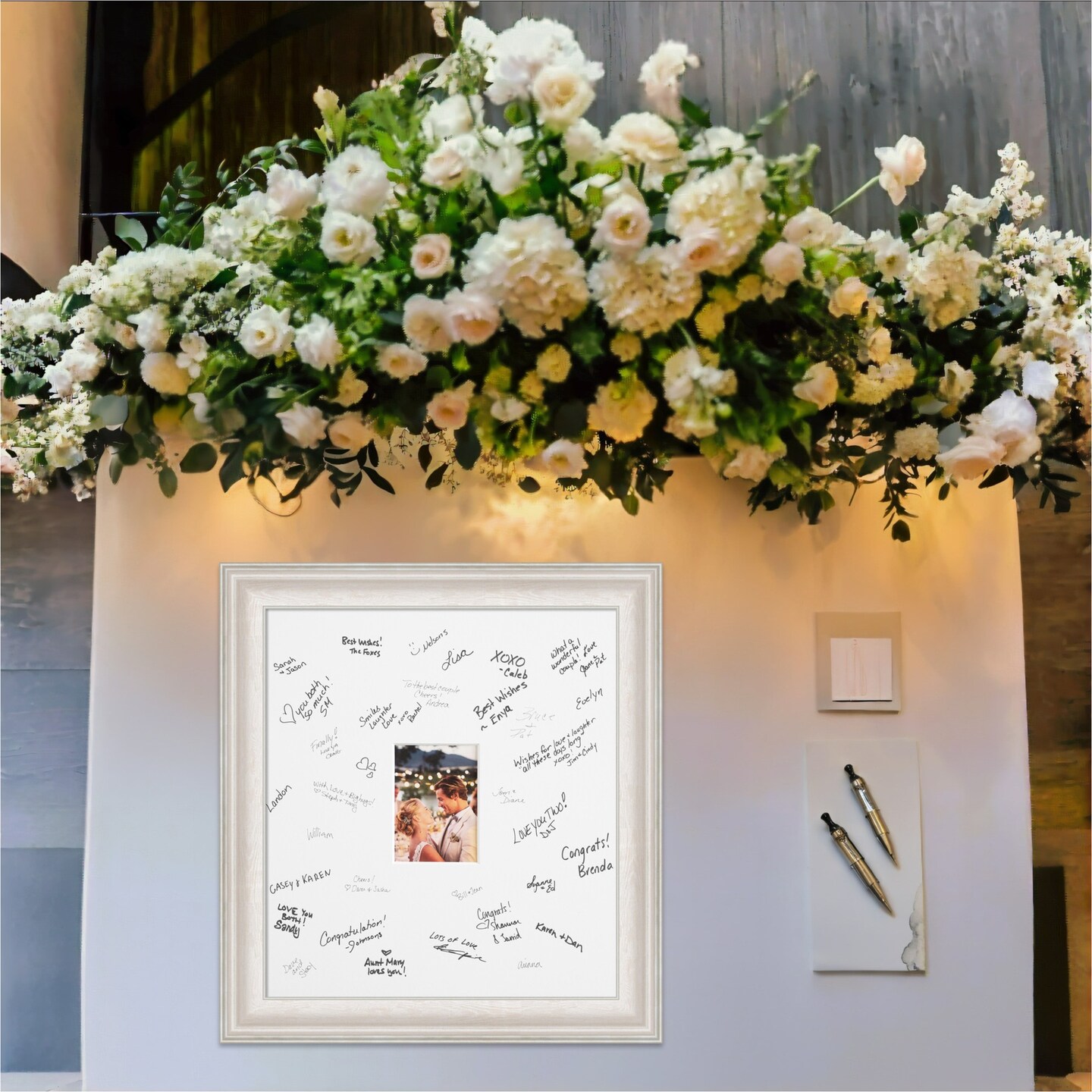 Trio Signature Mat Picture Frame, Photo Frame Wedding Guest Book Alternative, Autograph Picture Mat for Signature Board, Wedding Celebrations Graduations Support Encouragement or Retirement