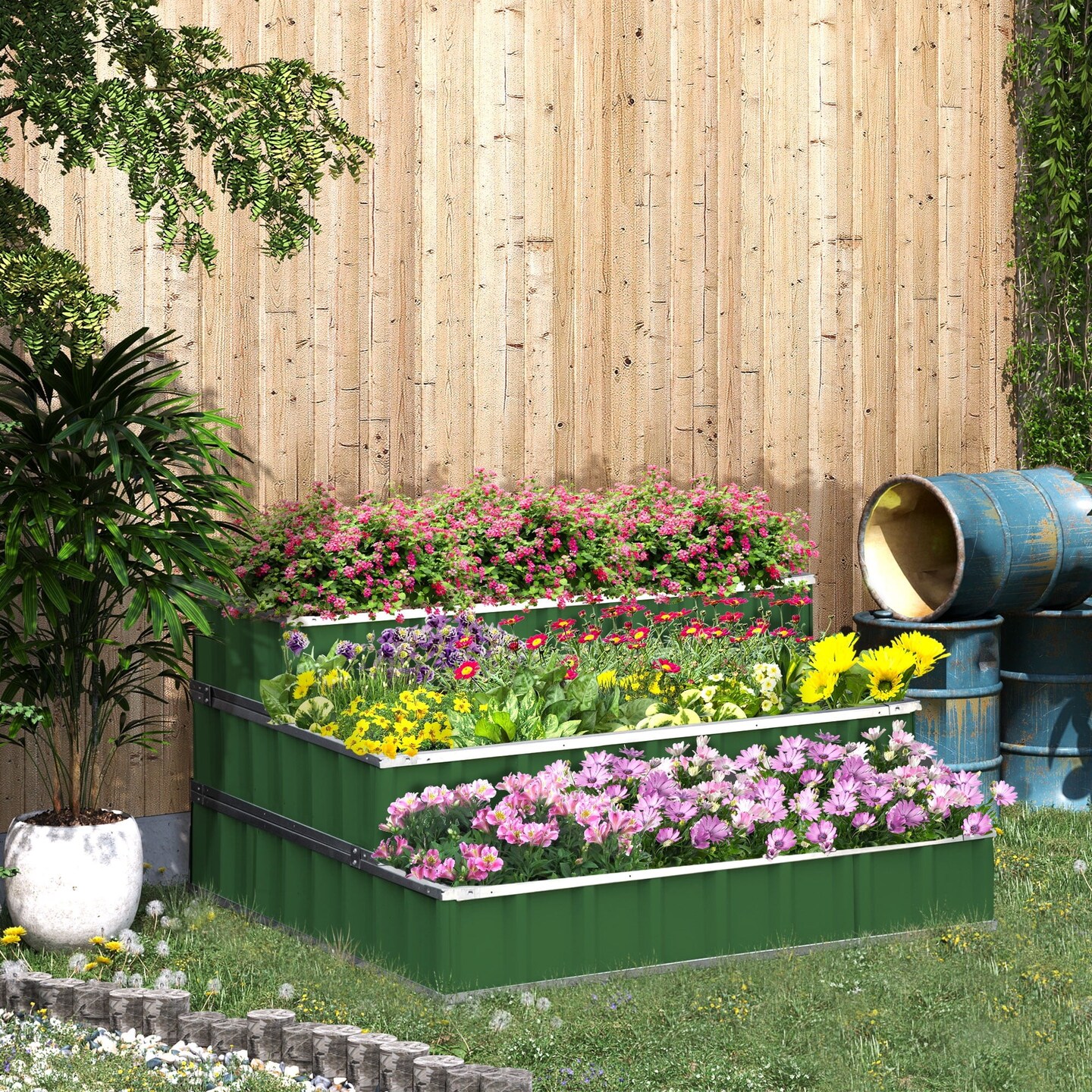 3-Tier Metal Raised Garden Bed Planter Kit