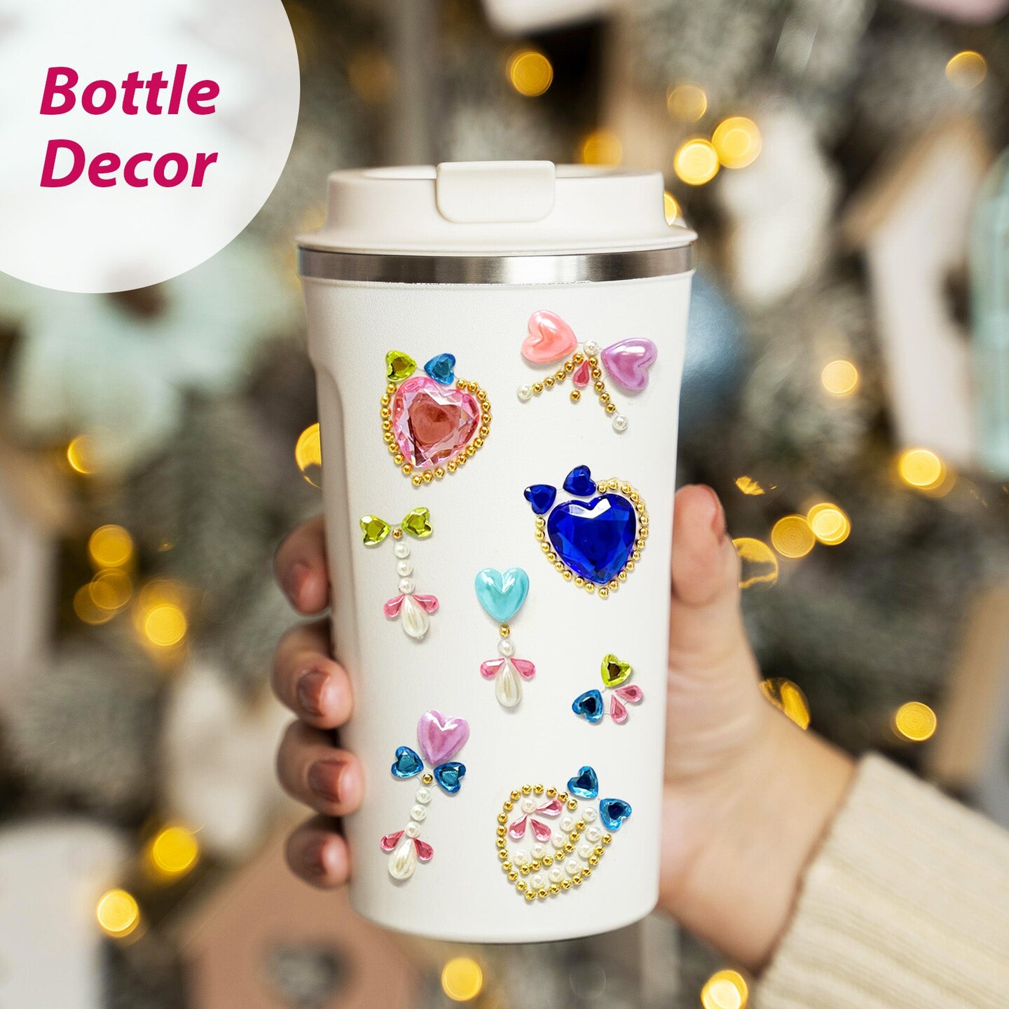 Wrapables Hearts and Jewels Acrylic Crystal Rhinestone Gem Stickers for DIY Arts & Crafts (5 Sheets)