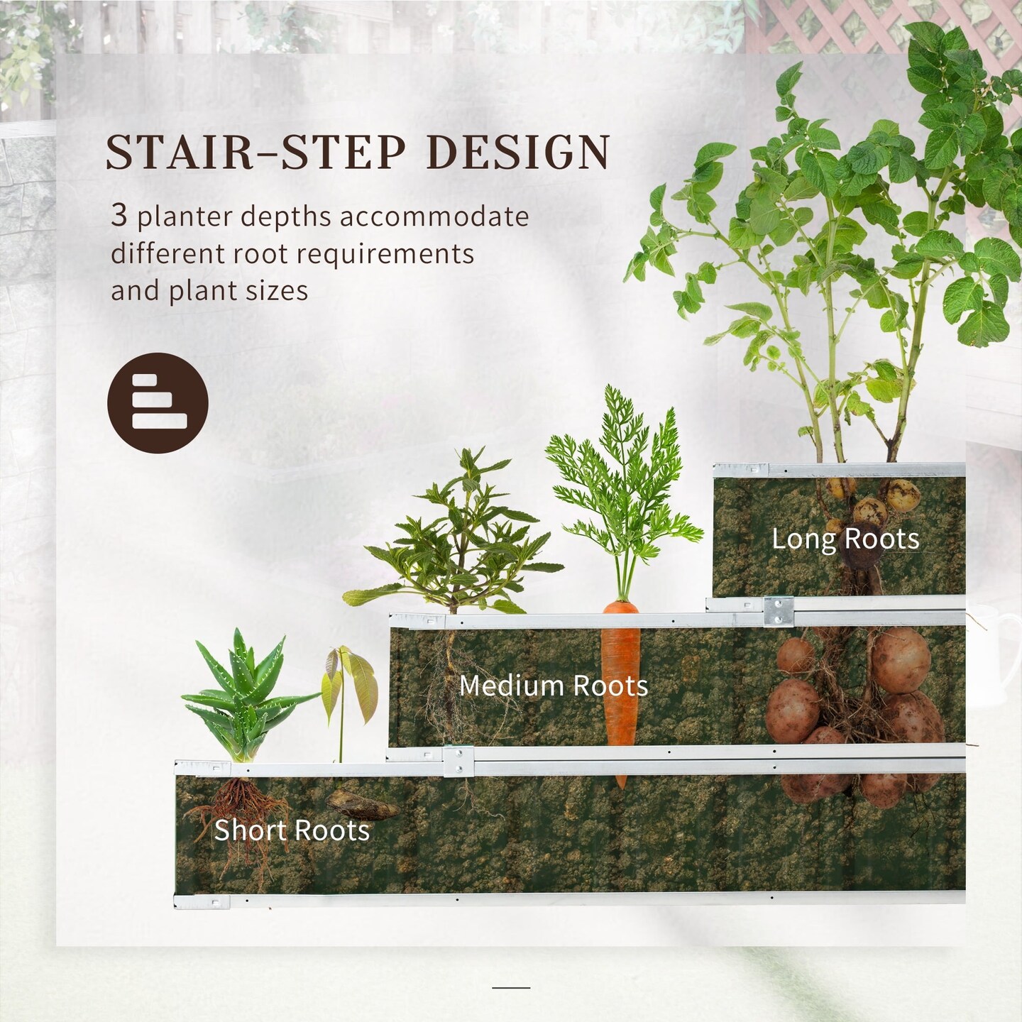 3-Tier Metal Raised Garden Bed Planter Kit