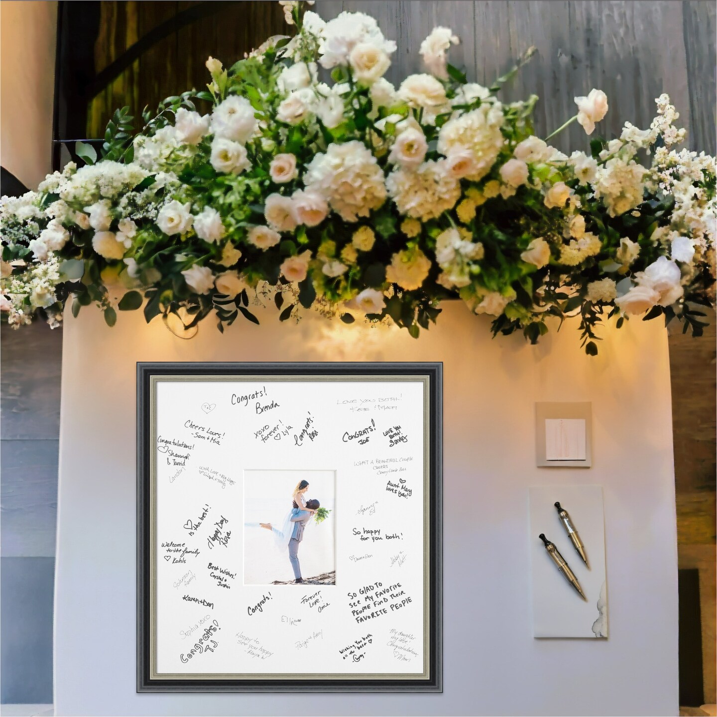 Theo Signature Mat Picture Frame, Photo Frame Wedding Guest Book Alternative, Autograph Picture Mat for Signature Board, Wedding Celebrations Graduations Support Encouragement or Retirement
