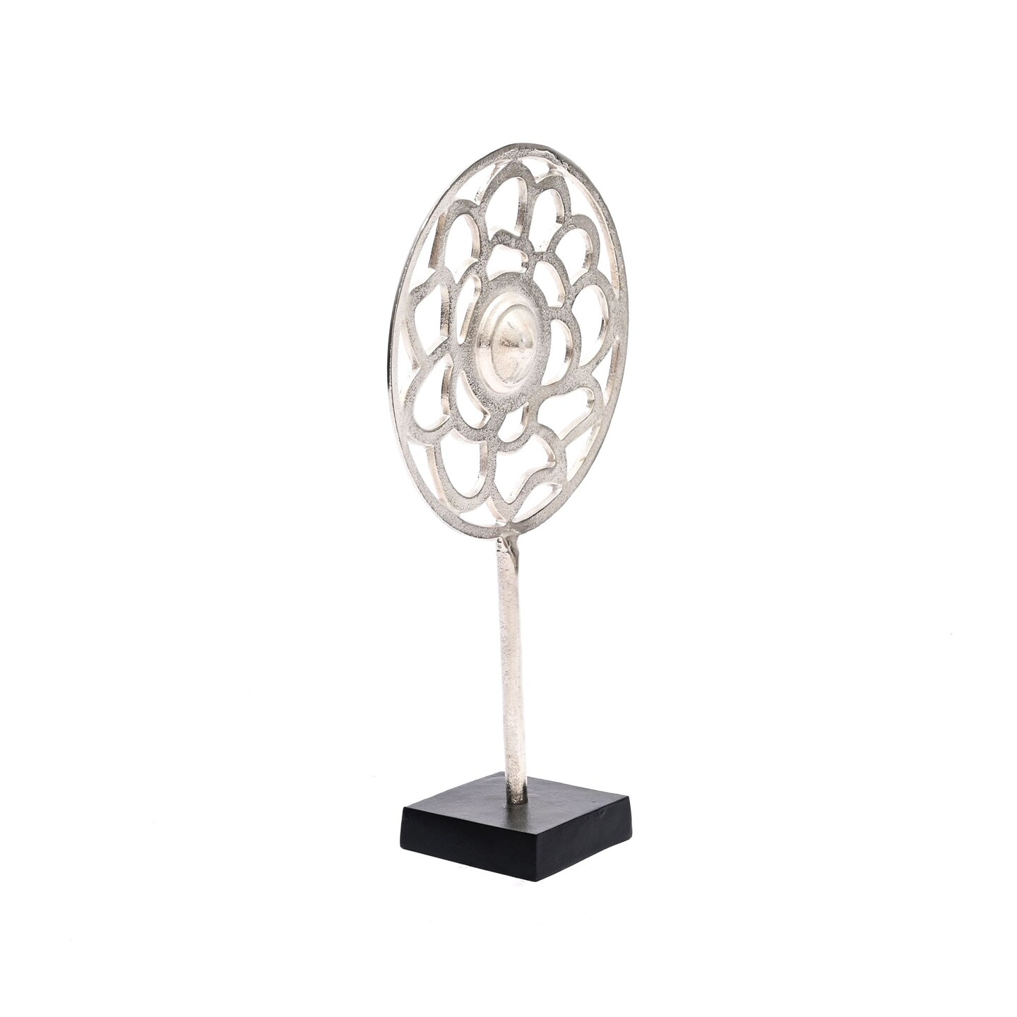 18" Tall Geometric Aluminum Bloom Sculpture – Table Décor Accent