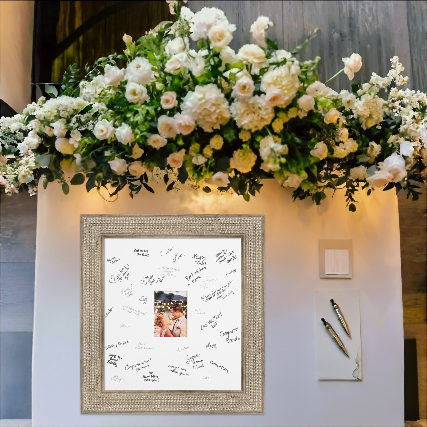 Trellis Signature Mat Picture Frame, Photo Frame Wedding Guest Book Alternative, Autograph Picture Mat for Signature Board, Wedding Celebrations Graduations Support Encouragement or Retirement