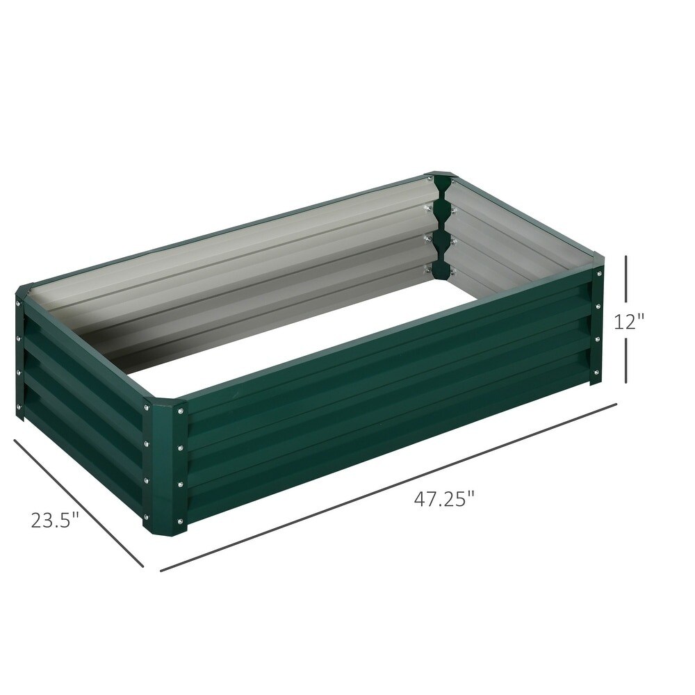 Galvanized Metal Raised Planter Box for Vegetables &#x26; Flowers