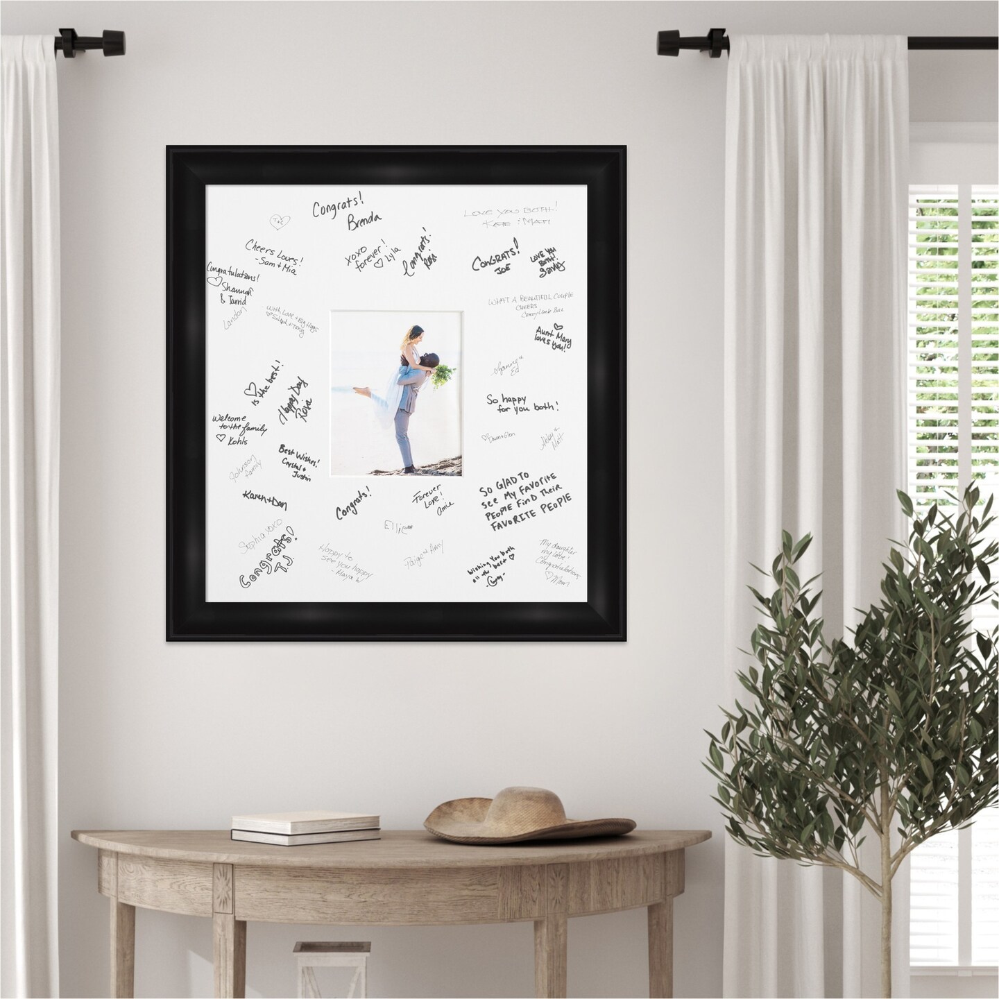 Grand Signature Mat Picture Frame, Photo Frame Wedding Guest Book Alternative, Autograph Picture Mat for Signature Board, Wedding Celebrations Graduations Support Encouragement or Retirement
