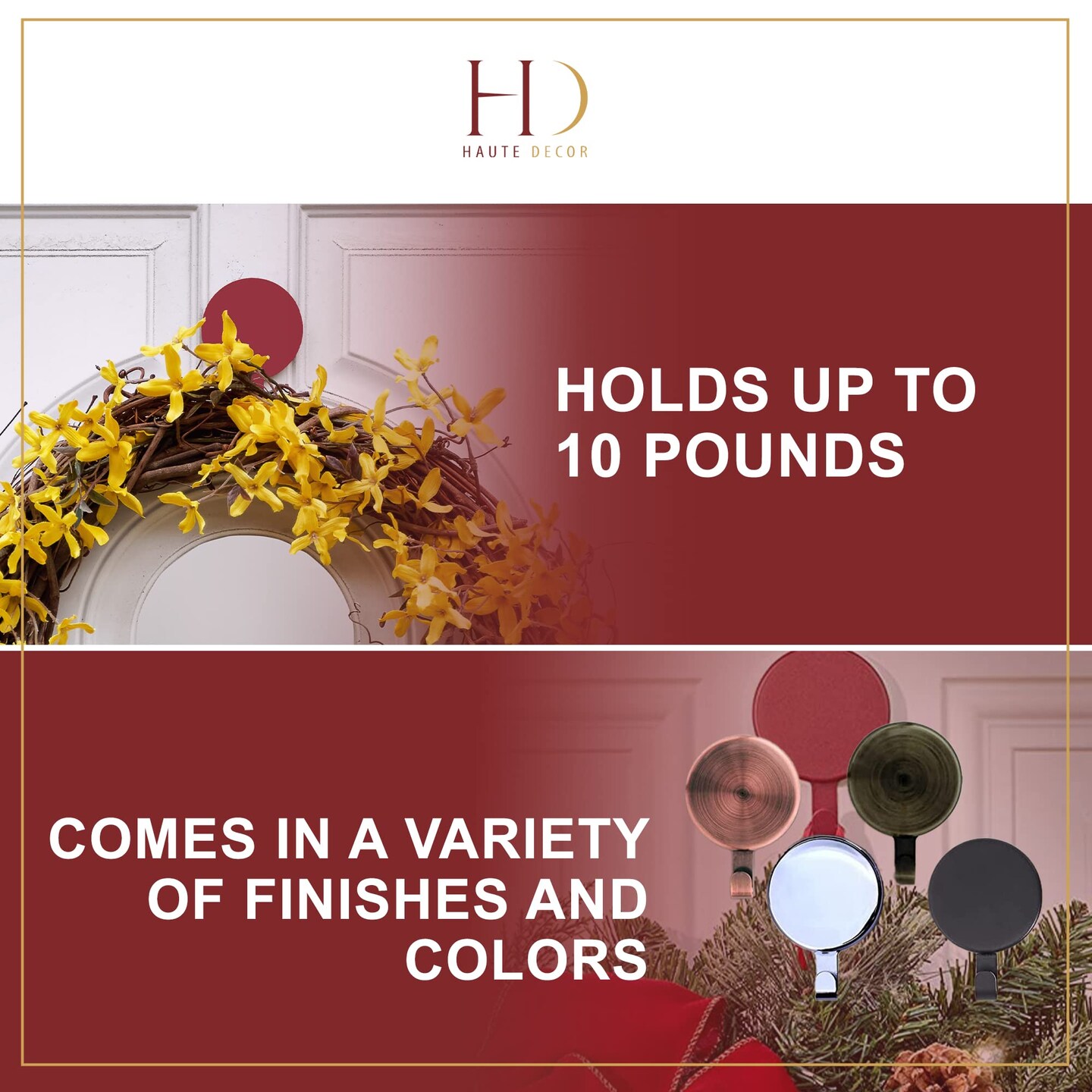 Haute Decor Attract Magnetic Hanger, 1 Pack - Strong Magnet Hook for Metal Doors and Surfaces