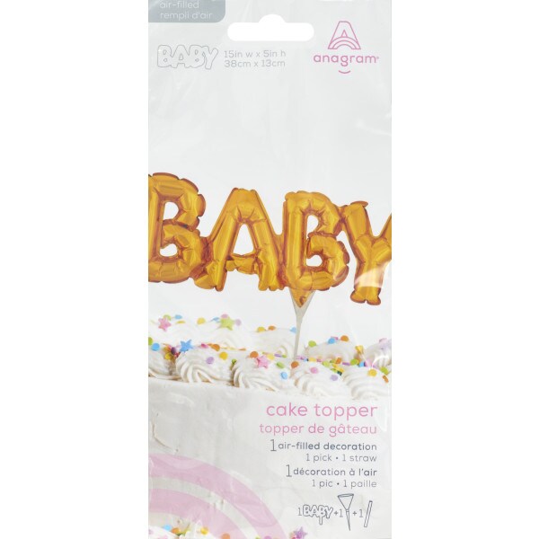 Inflatable Gold BABY Anagram&#xAE; Cake Pic