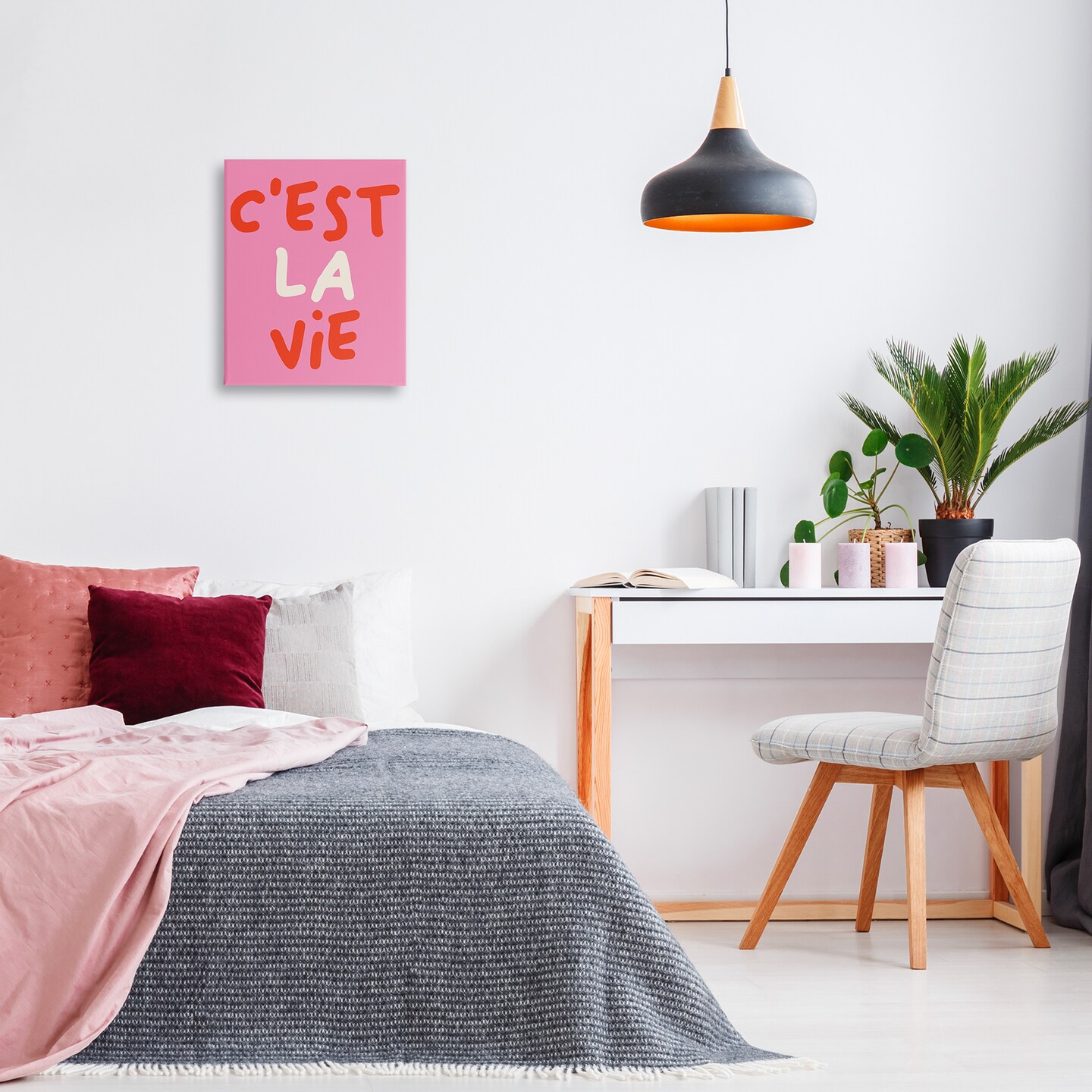 Stupell Industries C'est La Vie on Pink Canvas Design by House of Lulu
