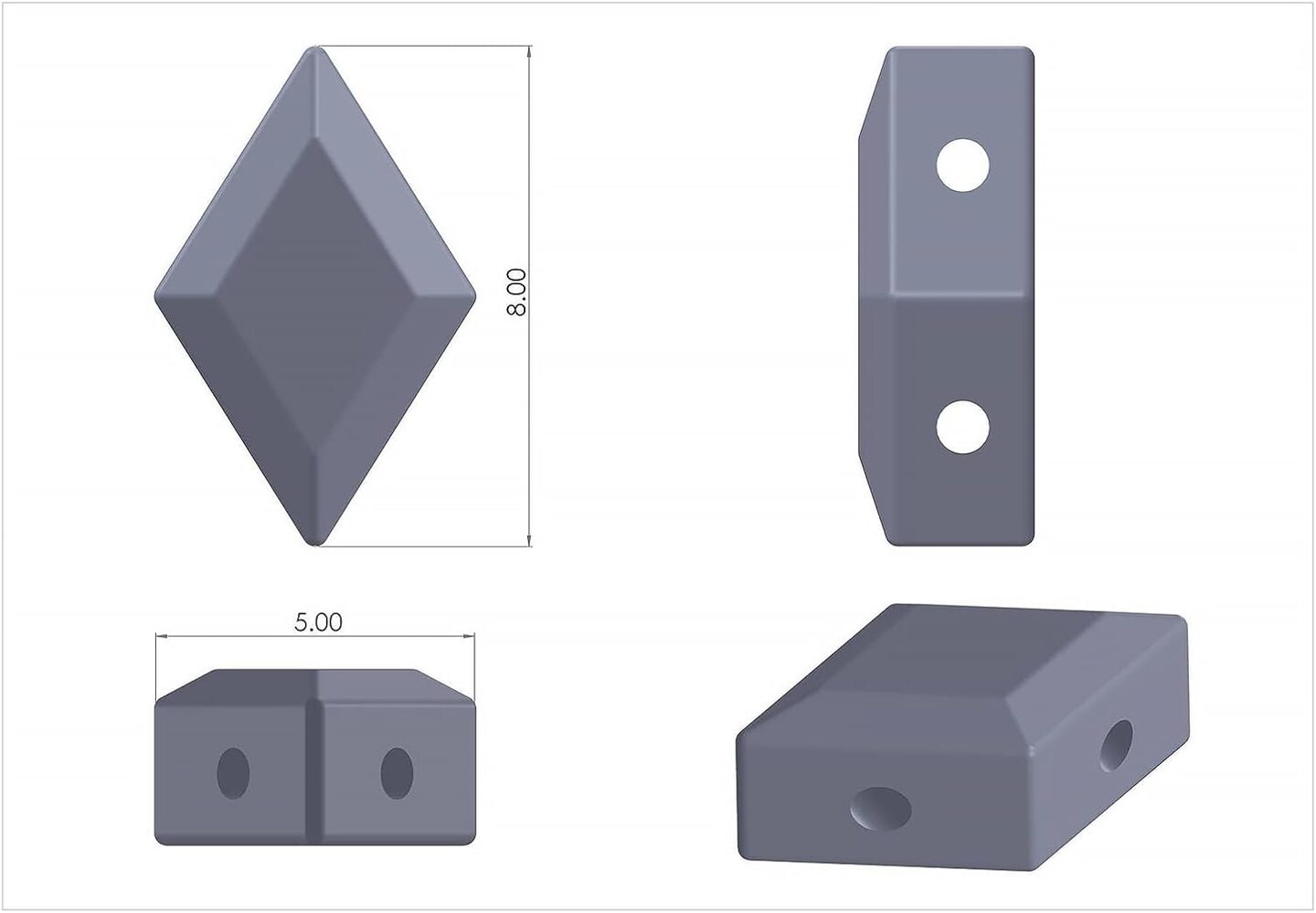 Matubo 2-Hole Czech Glass Transparent Matte Gemduo Beads, 50g