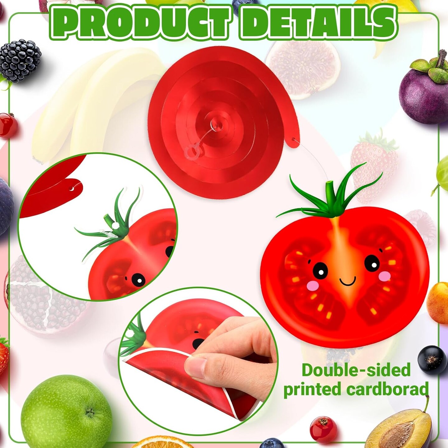 30 Pack Hey One Bear Fruit Birthday Party Decoration Dancing Fruit Hanging Swirls Vegetable Ceiling Streamer Summer Party Supplies