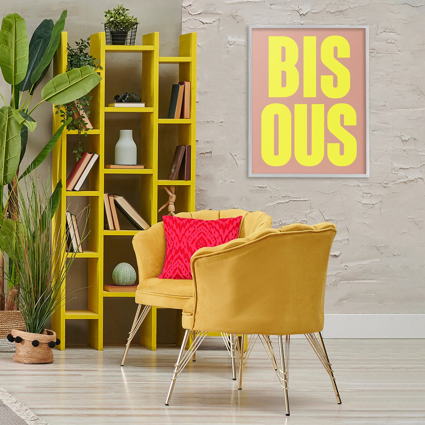 Stupell Industries Bisous Kiss Typography Framed Giclee Design by House of Lulu