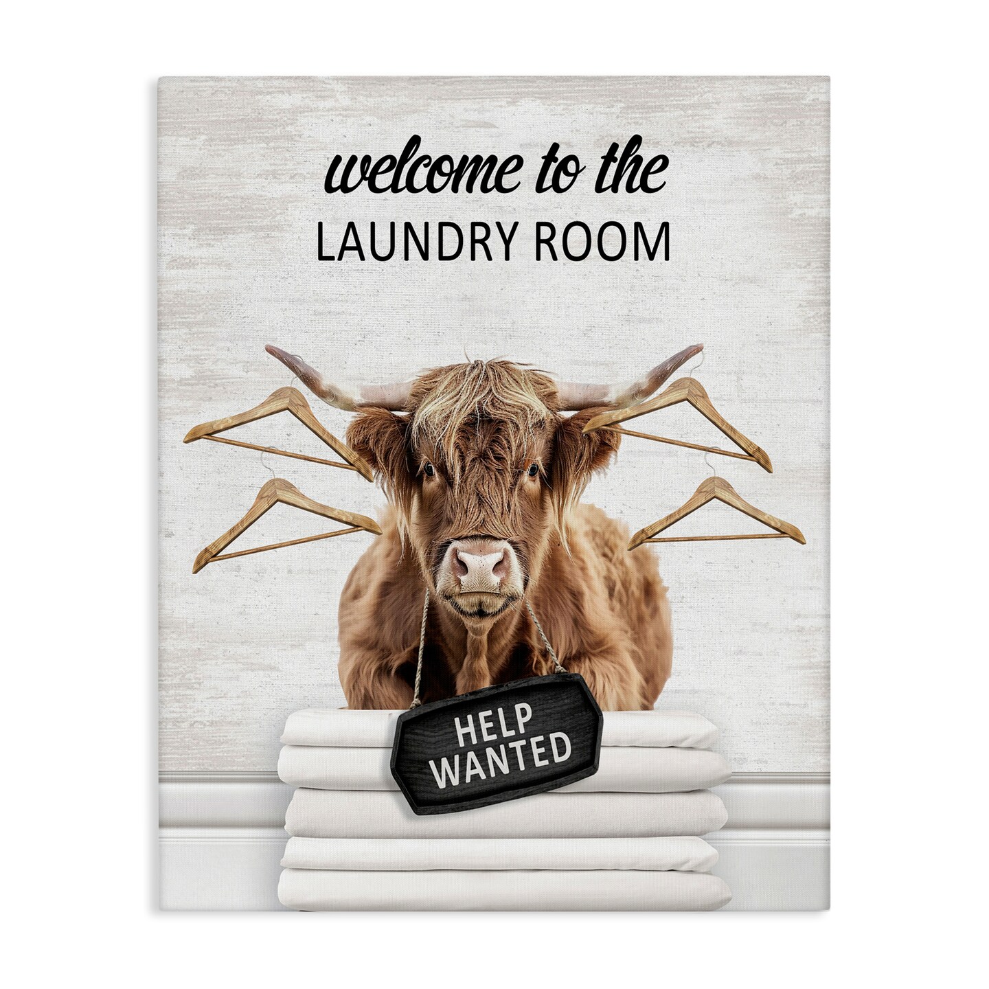 Stupell Industries Welcome Laundry Room Cattle Canvas Design by Lettered and Lined