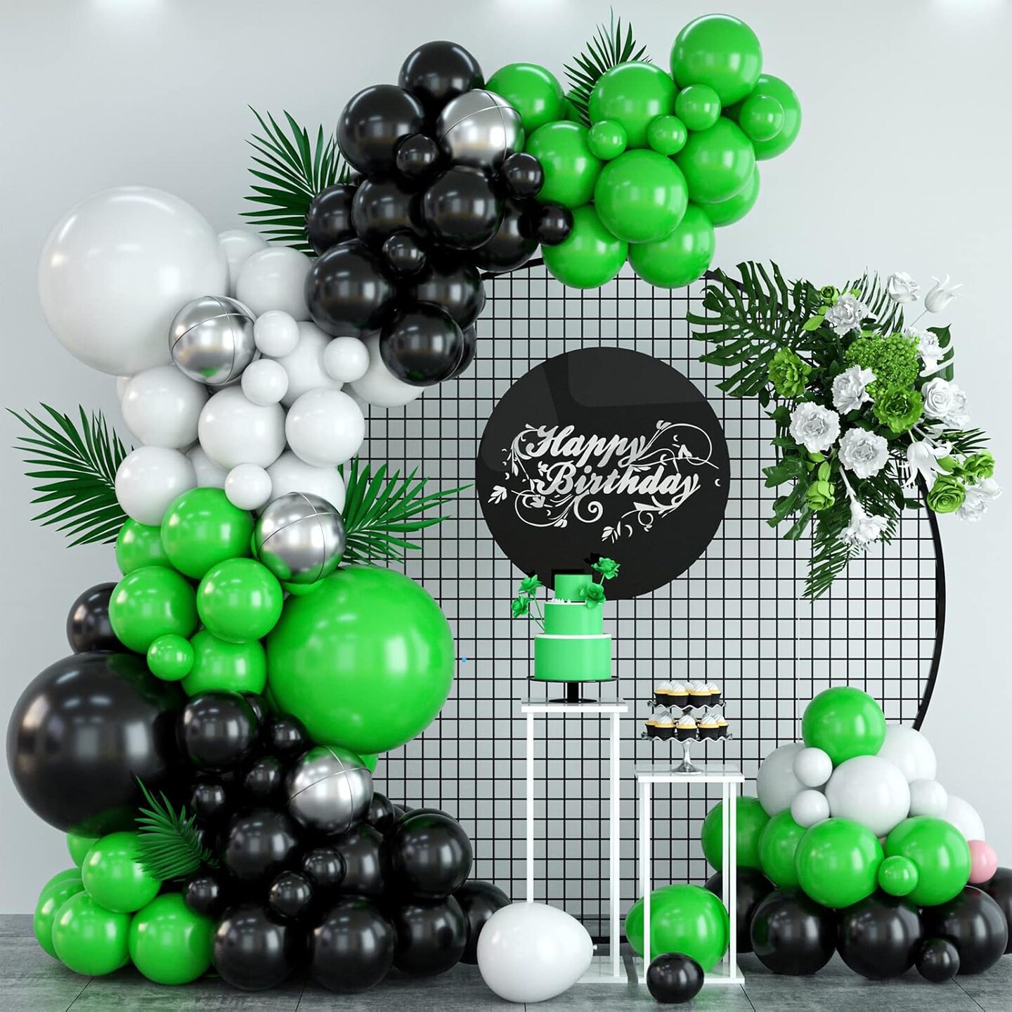 Red Black White Balloon Arch Kit Latex Balloon