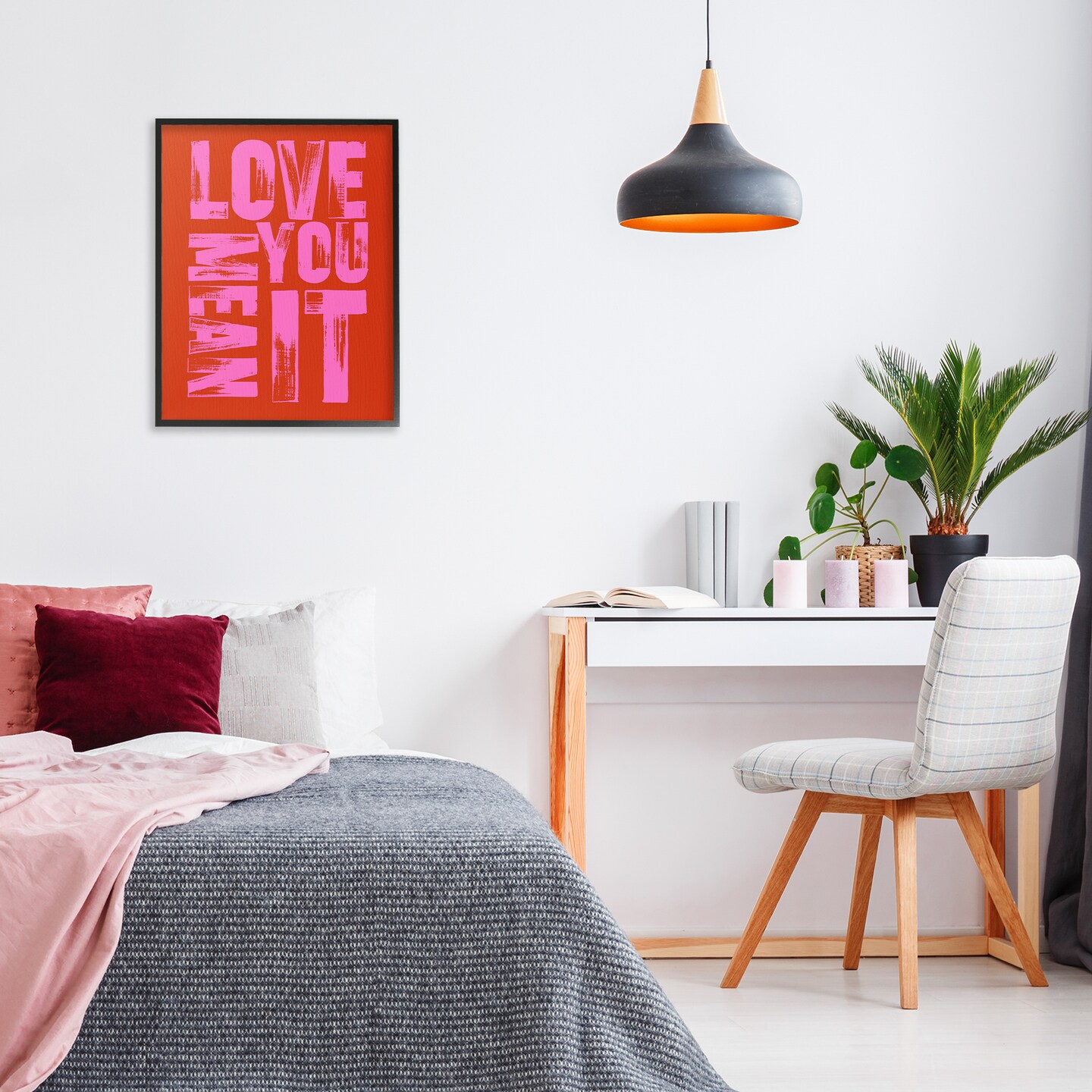 Stupell Industries Love You Mean It on Red Framed Giclee Design by House of Lulu