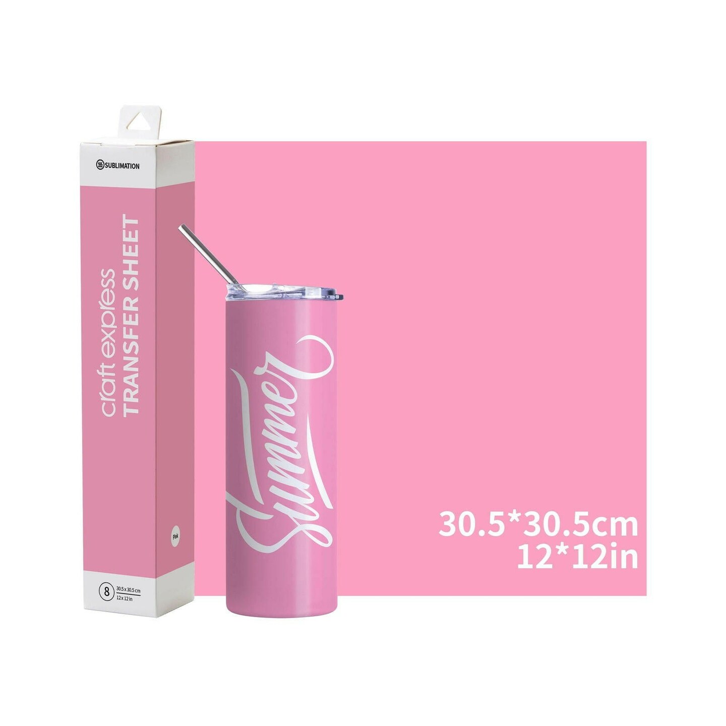 Craft Express 8 Pack 12" x 12" Solid Color Assorted Sublimation Transfer Sheets