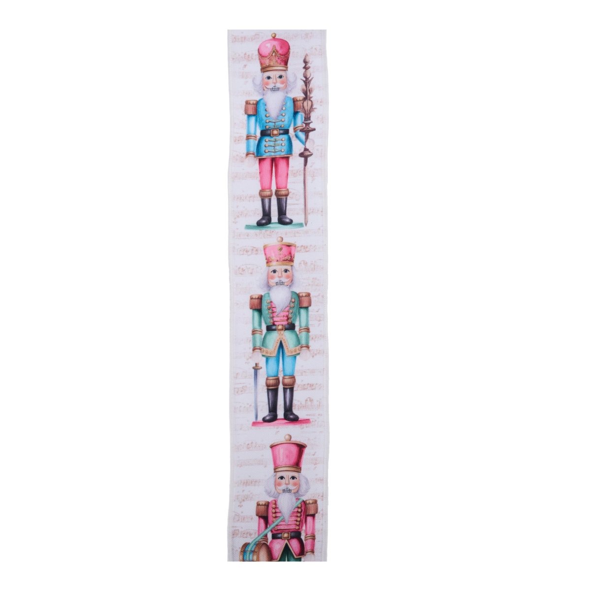 2.5&#x22; LS Nutcracker Ribbon: Ivory/Pink (10 Yards)