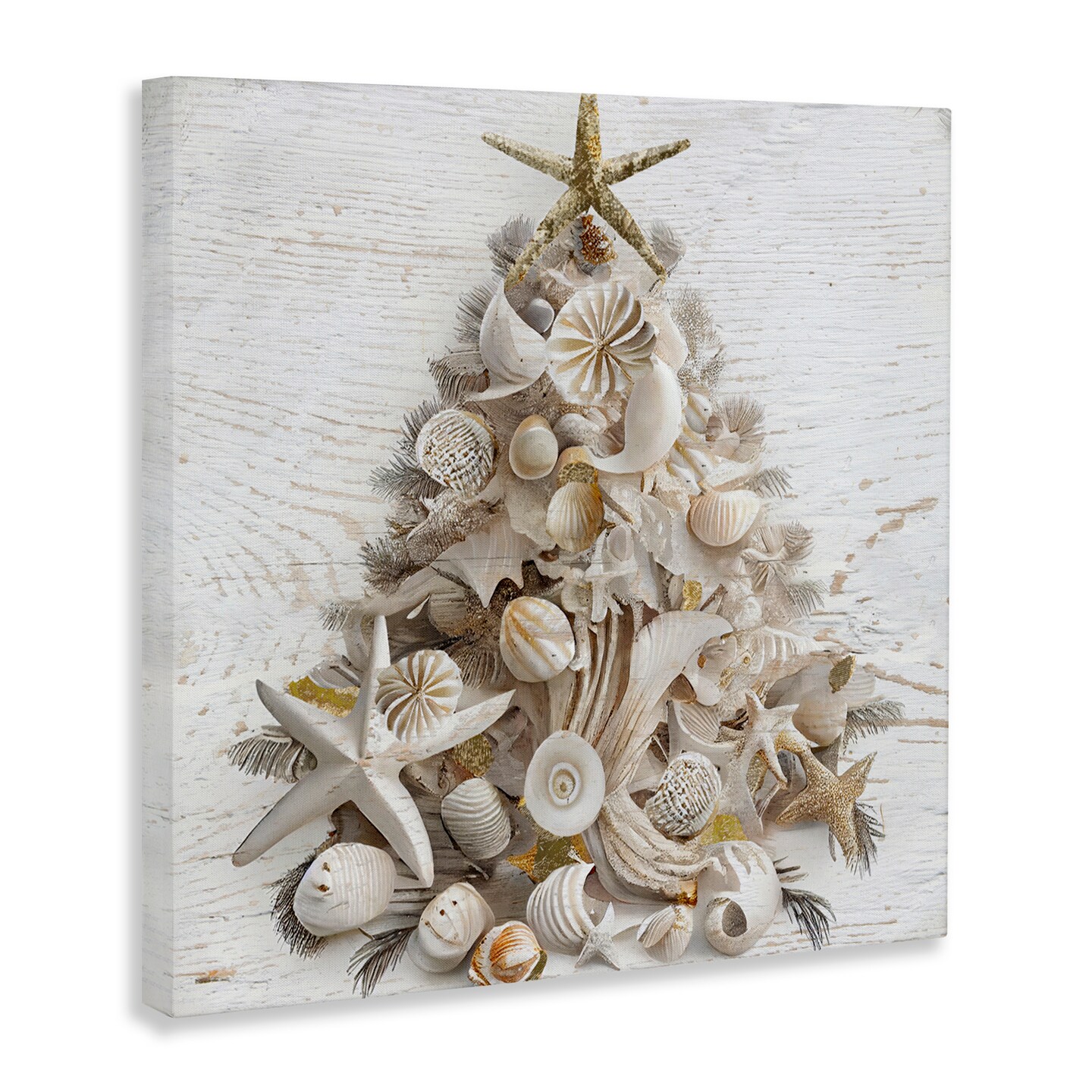 Stupell Industries Beachy Shiplap Christmas Tree Canvas Wall Art, design by Sasha