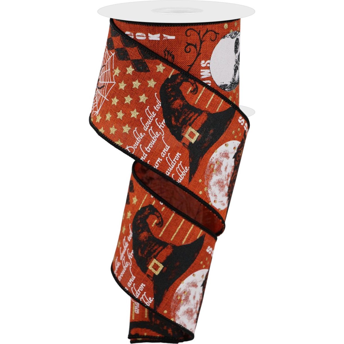 2.5&#x22; Vintage Halloween Ribbon: Orange (10 Yards)