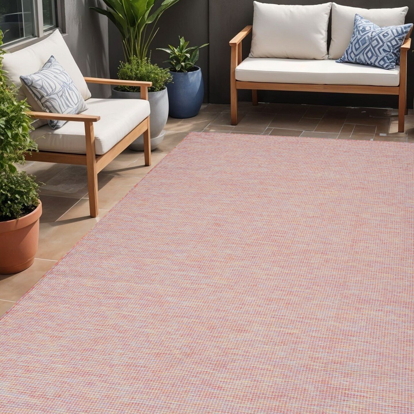 Edge Collections - 5' x 7' - Red - Inviting Power Loom Area Rug - 1 Piece