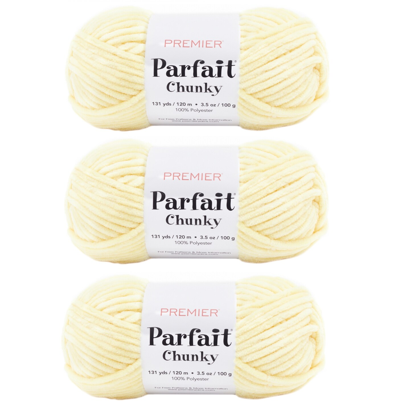 Multipack of 3 - Premier Parfait Chunky Yarn-Yellow