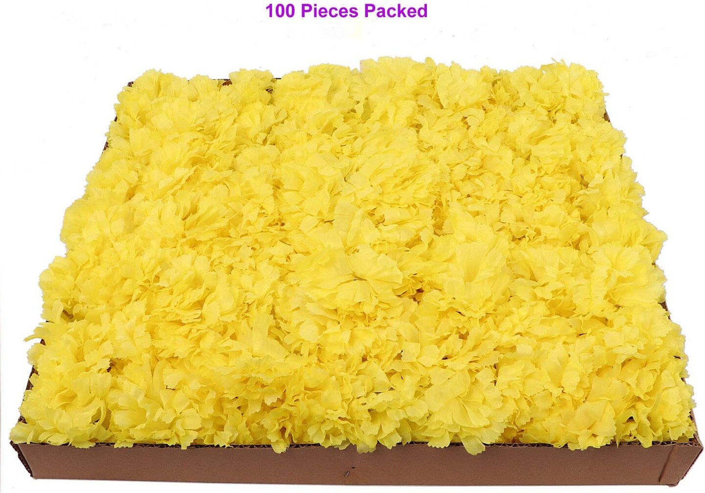 Artificial Carnation Picks, 5-Inch, 3.5" Wide, Box of 200, Yellow, Realistic Silk Flowers, Spring Floral Picks, Parties & Events, Home & Office Decor, Floral Home by Artificial Flowers