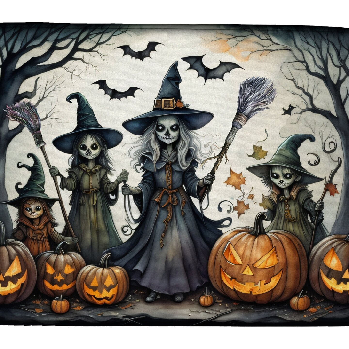 Edge Collections - 14" x 22" - Multicolor - Stylish Halloween Dish Drying Mat - 1 Piece