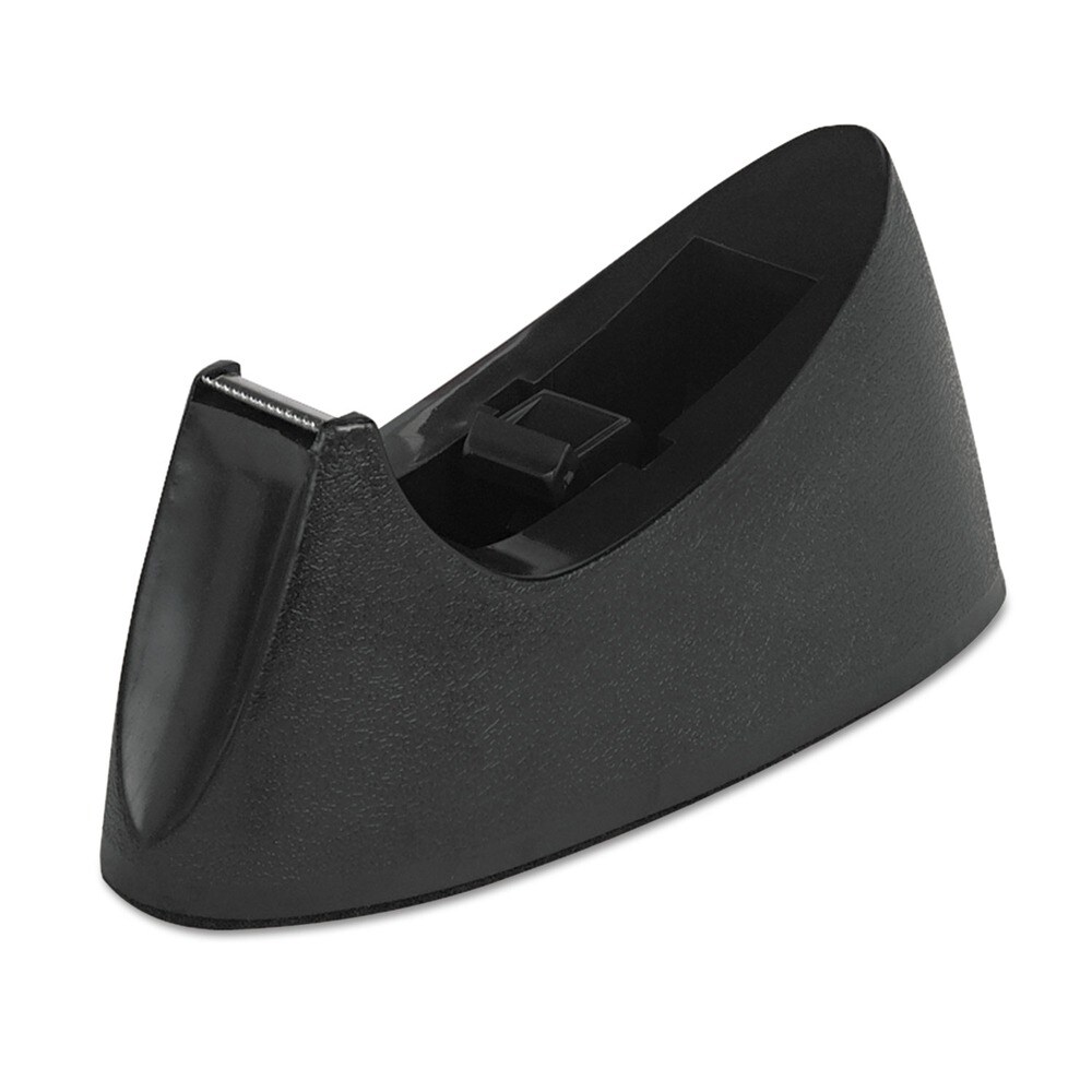 Universal 1 in. Core Weighted Nonskid Base Desktop Tape Dispenser - Black